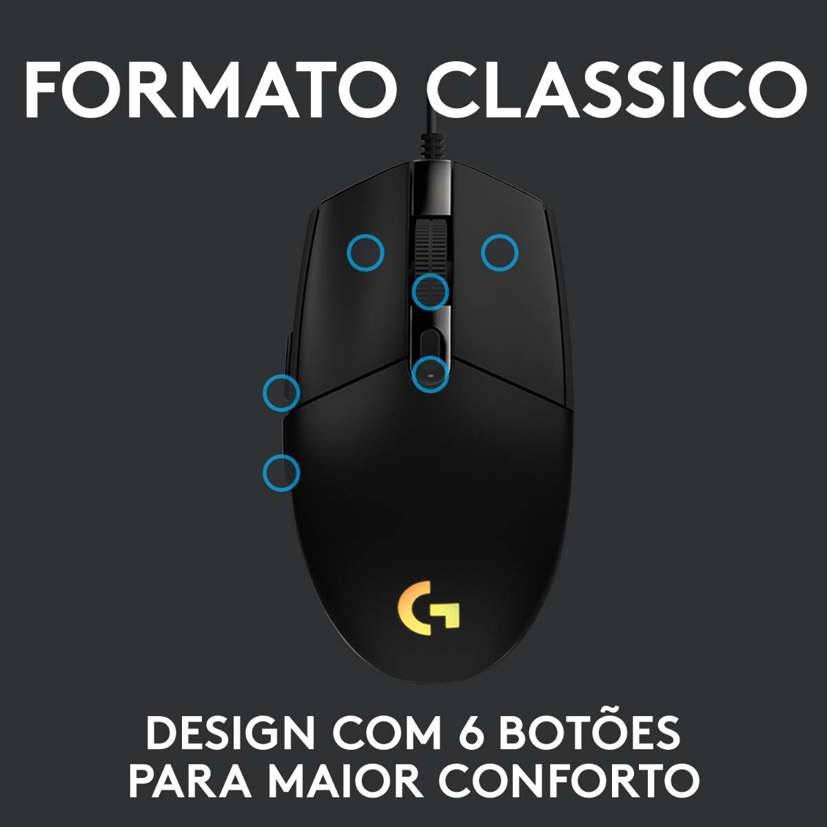 Rato Gaming Logitech G203 Lightsync/ Até 8000 DPI/ Preto - Imagem 5