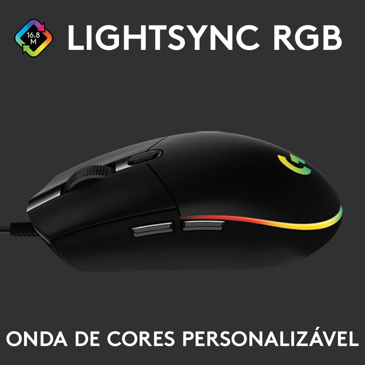 Rato Gaming Logitech G203 Lightsync/ Até 8000 DPI/ Preto - Imagem 3