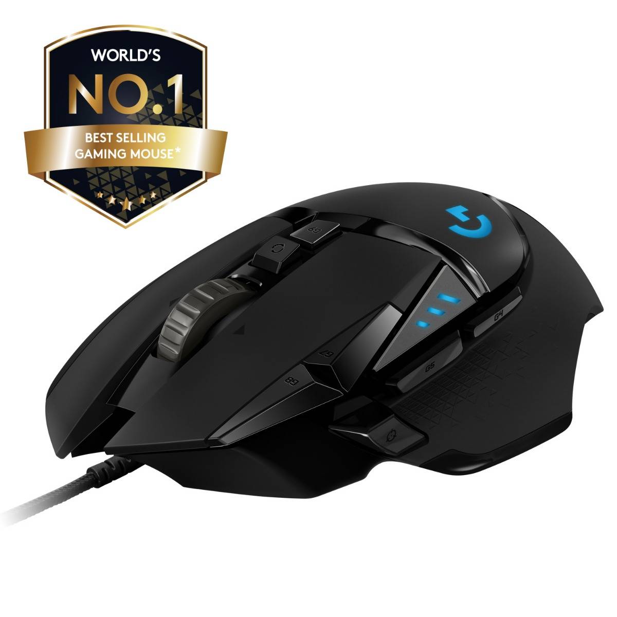 Rato Gaming Logitech G502 Hero/ Até 25600 DPI/ Preto