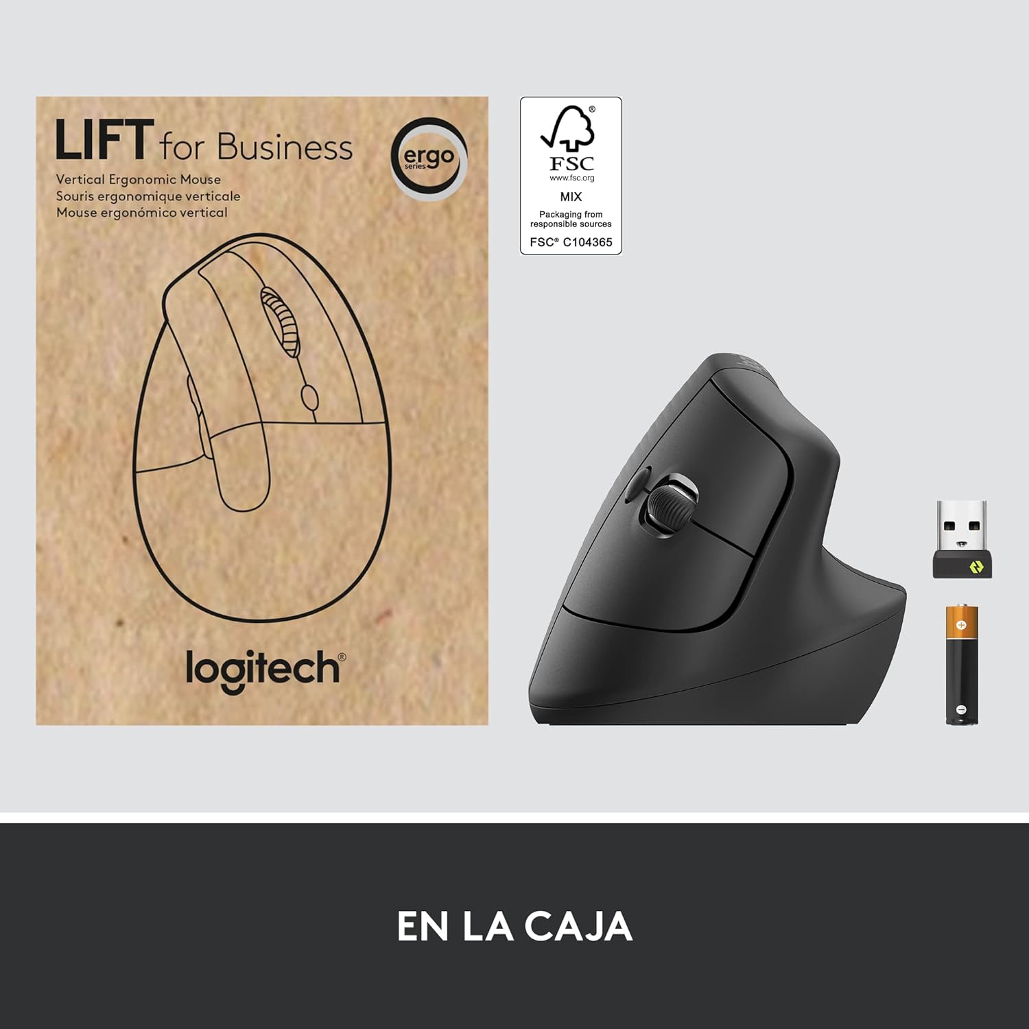 Rato Vertical Sem Fios por Bluetooth/ 2.4GHz Logitech Lift Vertical Ergonomic Mouse Business/ Até 4000 DPI/ Grafite - Imagem 11