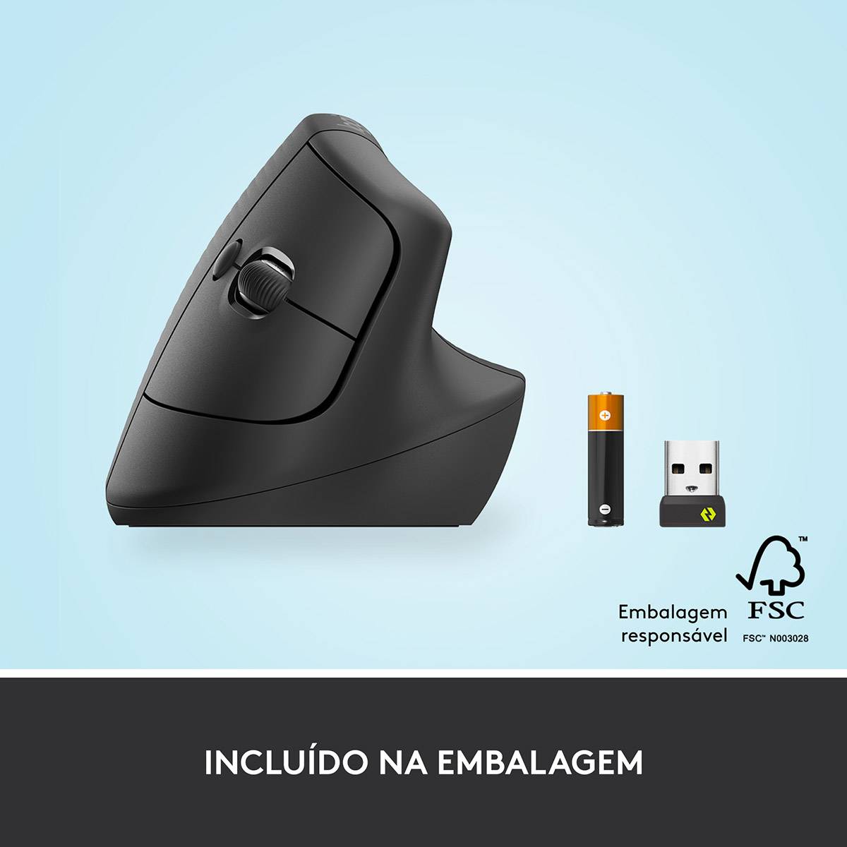 Rato Vertical Sem Fios por Bluetooth/ 2.4GHz Logitech Lift Vertical Ergonomic Mouse/ Até 4000 DPI/ Grafite - Imagem 10