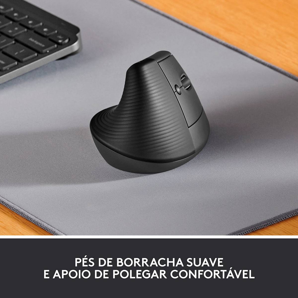Rato Vertical Sem Fios por Bluetooth/ 2.4GHz Logitech Lift Vertical Ergonomic Mouse/ Até 4000 DPI/ Grafite - Imagem 2