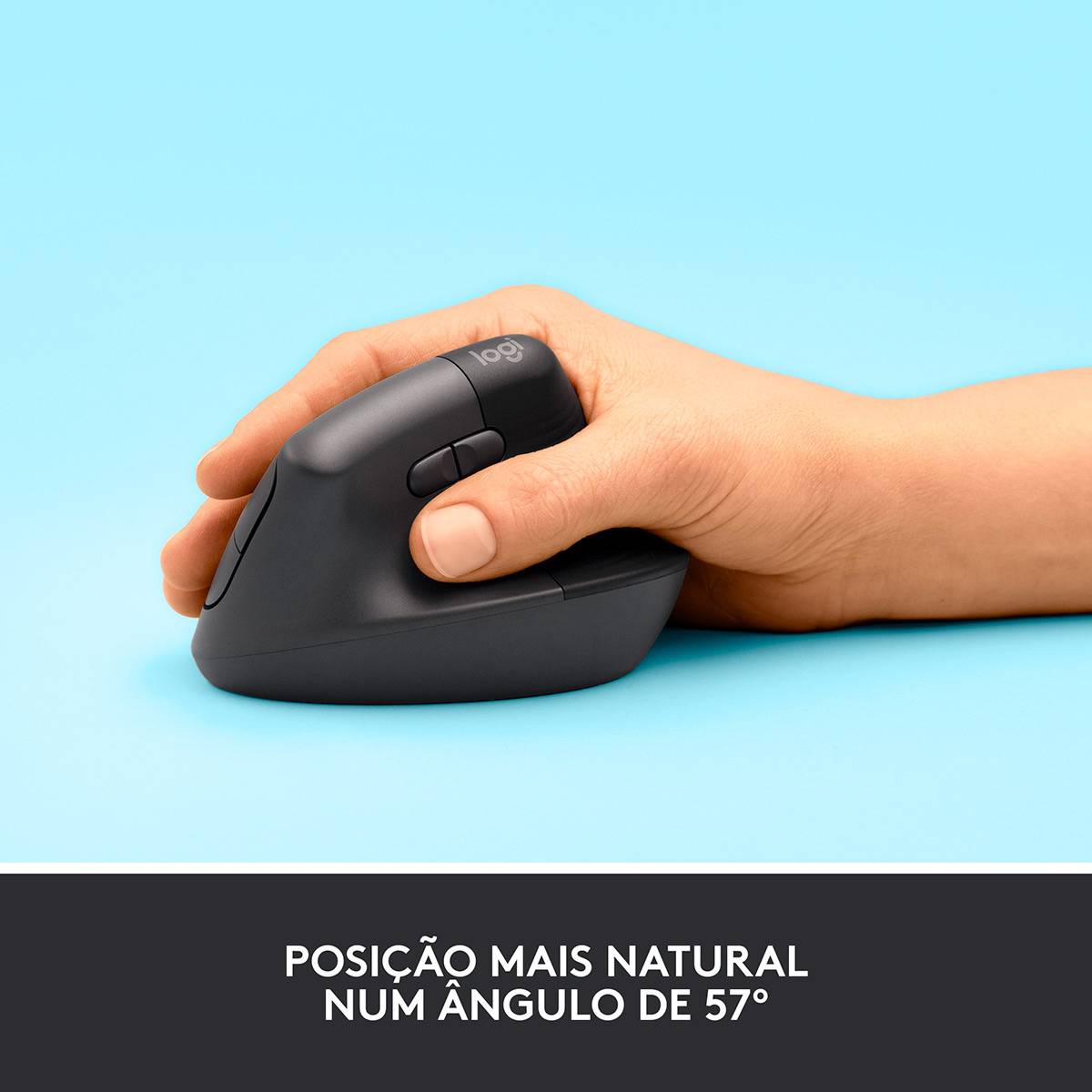 Rato Vertical Sem Fios por Bluetooth/ 2.4GHz Logitech Lift Vertical Ergonomic Mouse/ Até 4000 DPI/ Grafite - Imagem 3