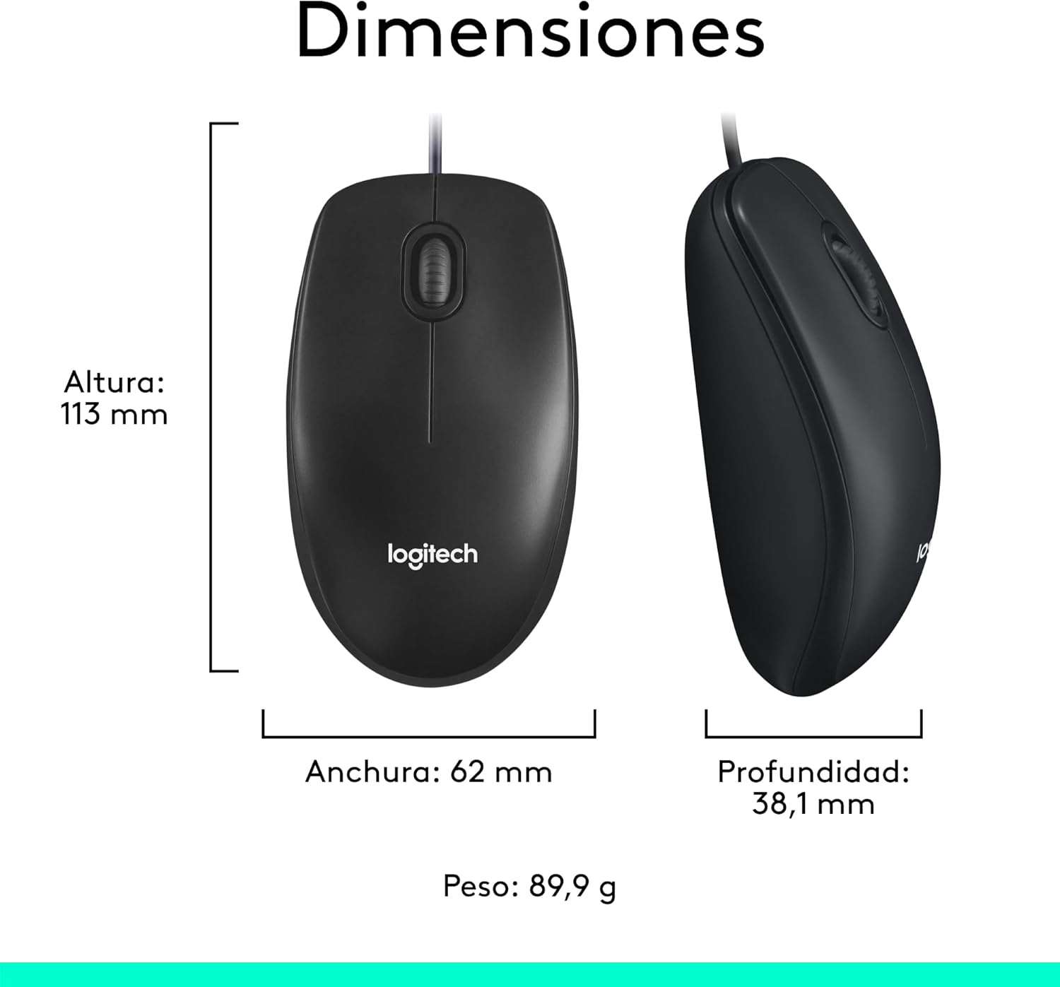 Rato Logitech M100/ Até 1000 DPI/ Preto - Imagem 8