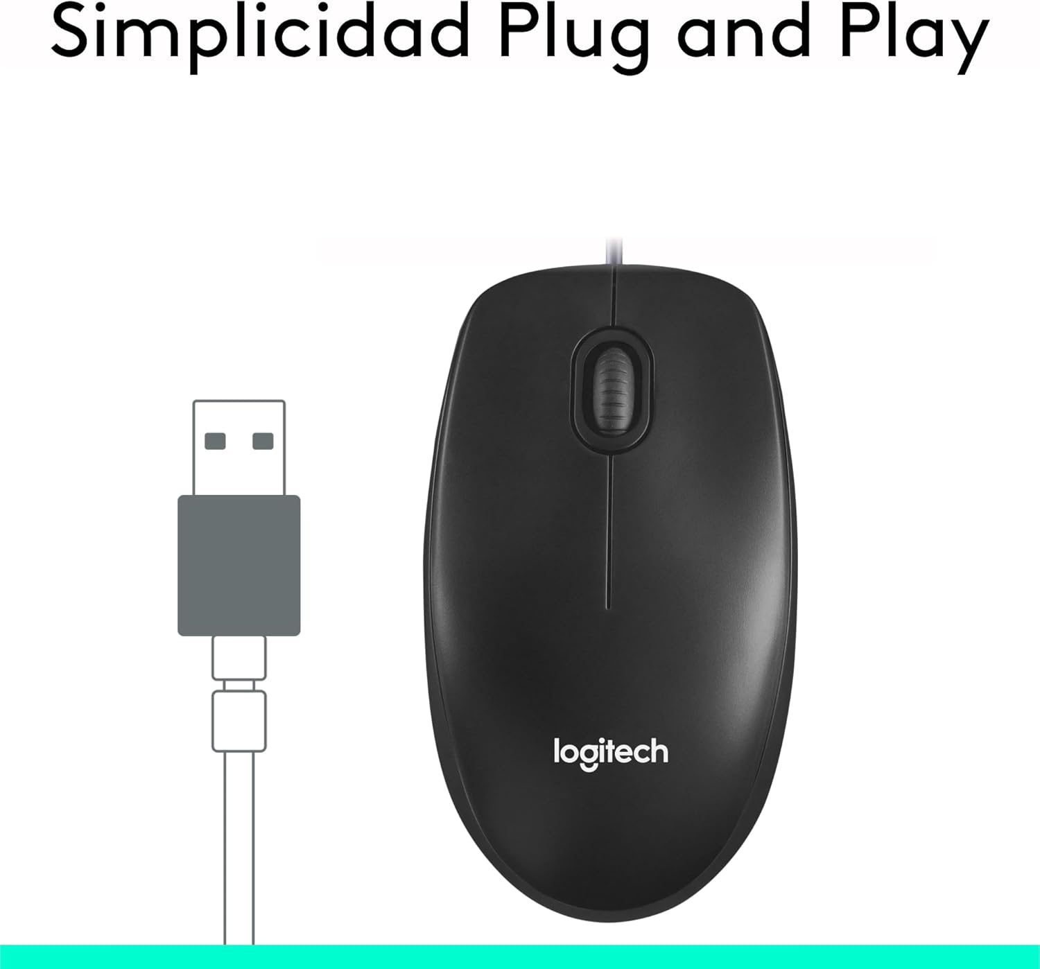 Rato Logitech M100/ Até 1000 DPI/ Preto - Imagem 3