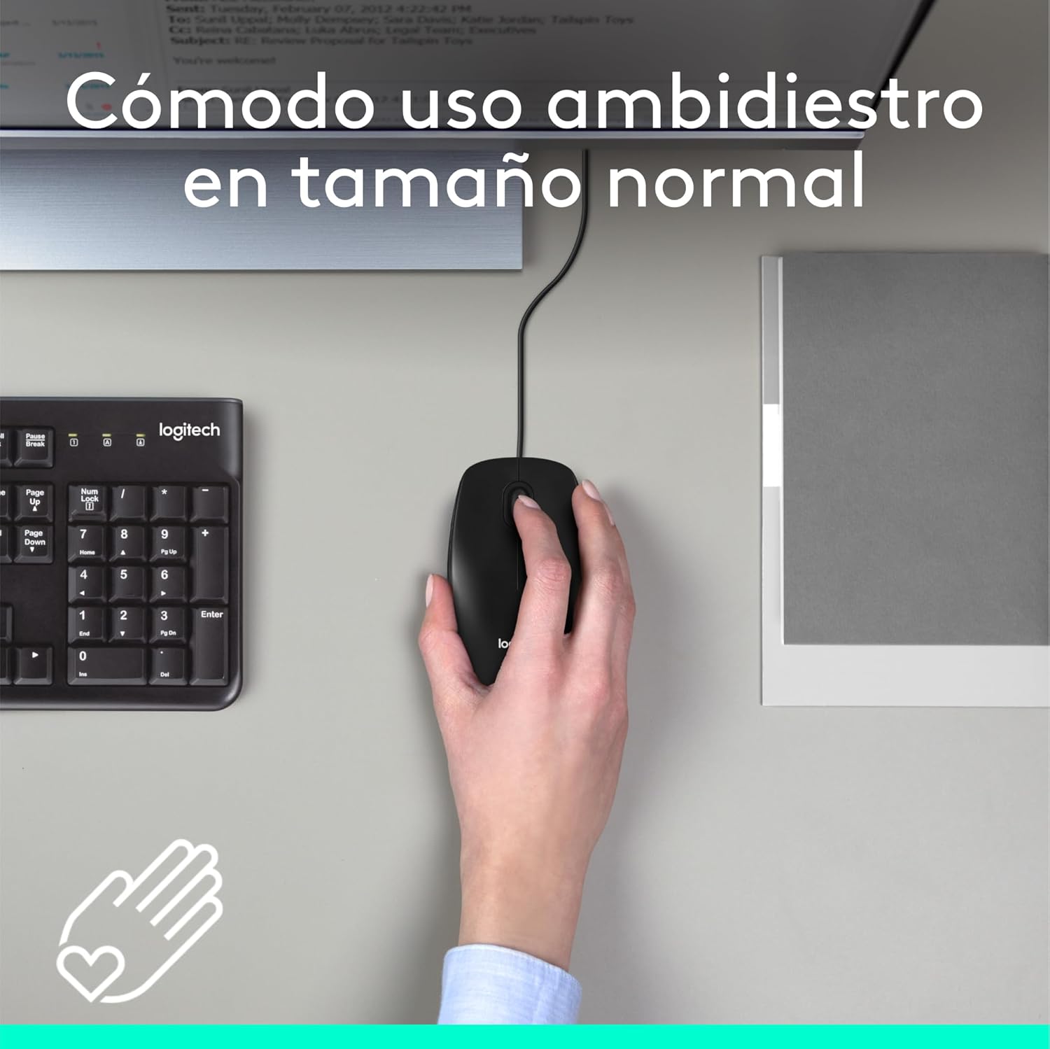 Rato Logitech M100/ Até 1000 DPI/ Preto - Imagem 2