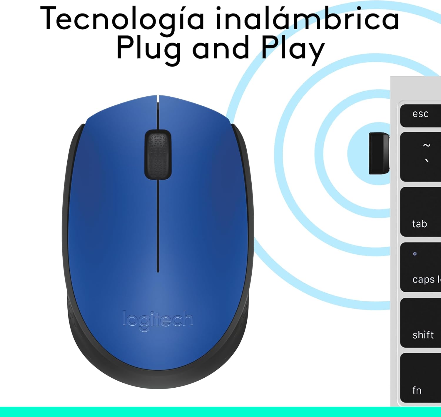 Rato Sem Fios Logitech M171/ Até 1000 DPI/ Azul - Imagem 7