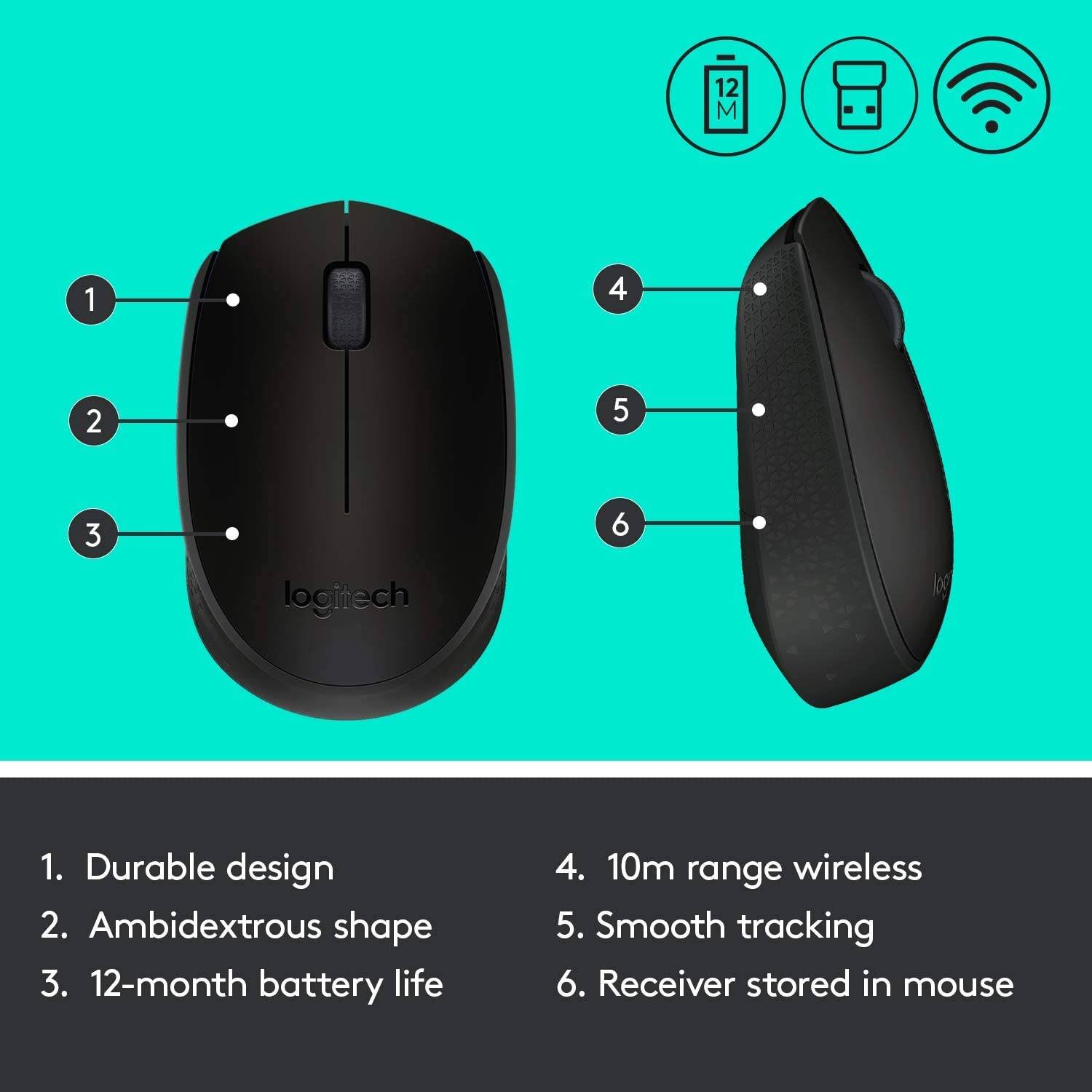 Rato Sem Fios Logitech M171/ Até 1000 DPI - Imagem 2