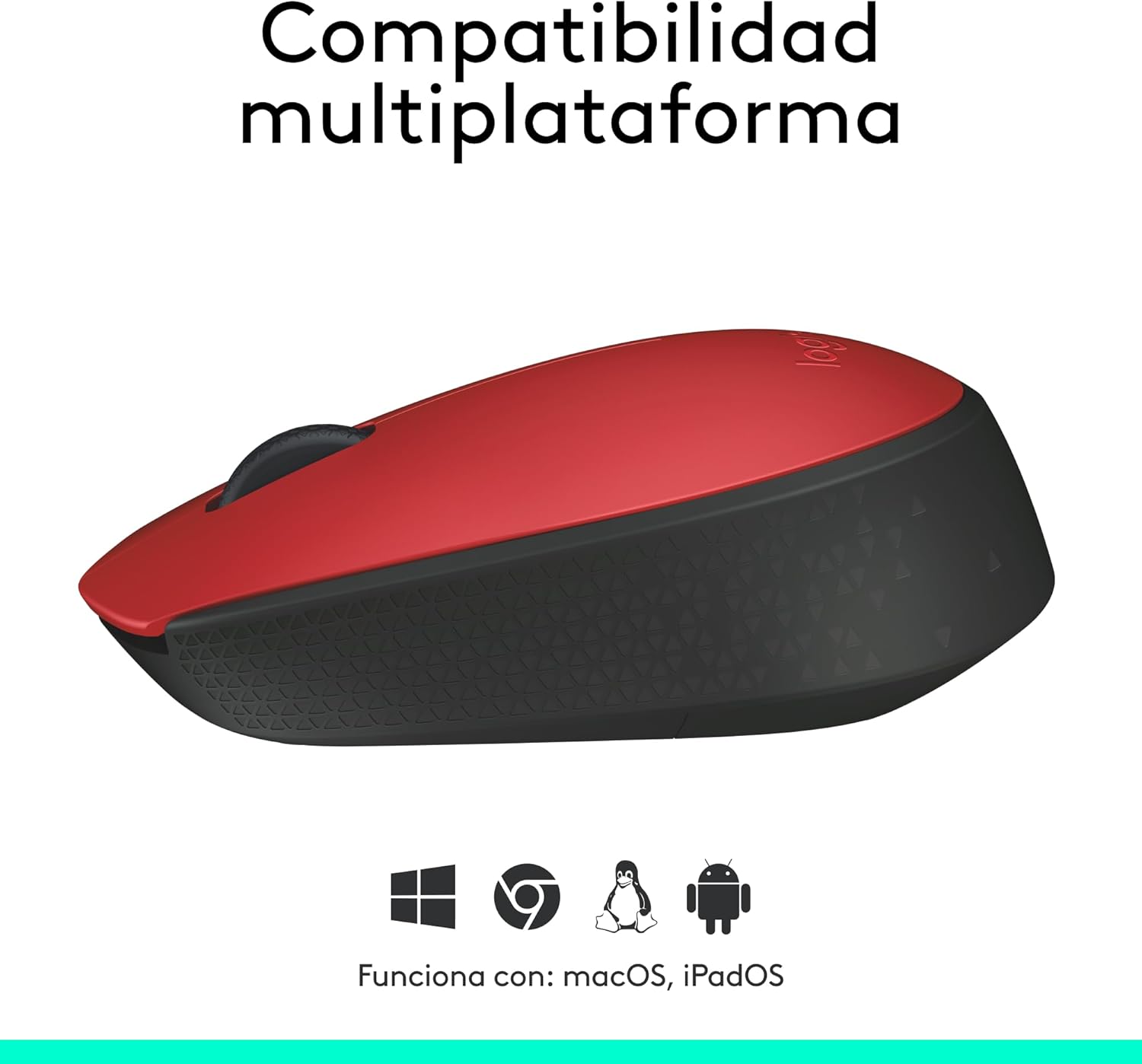 Rato Sem Fios Logitech M171/ Até 1000 DPI/ Vermelho - Imagem 6