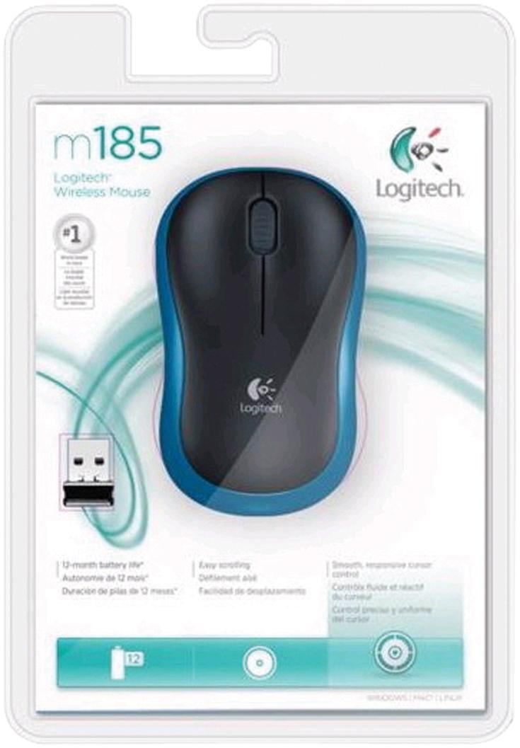 Rato Sem Fios Logitech M185/ Até 1000 DPI/ Azul - Imagem 4
