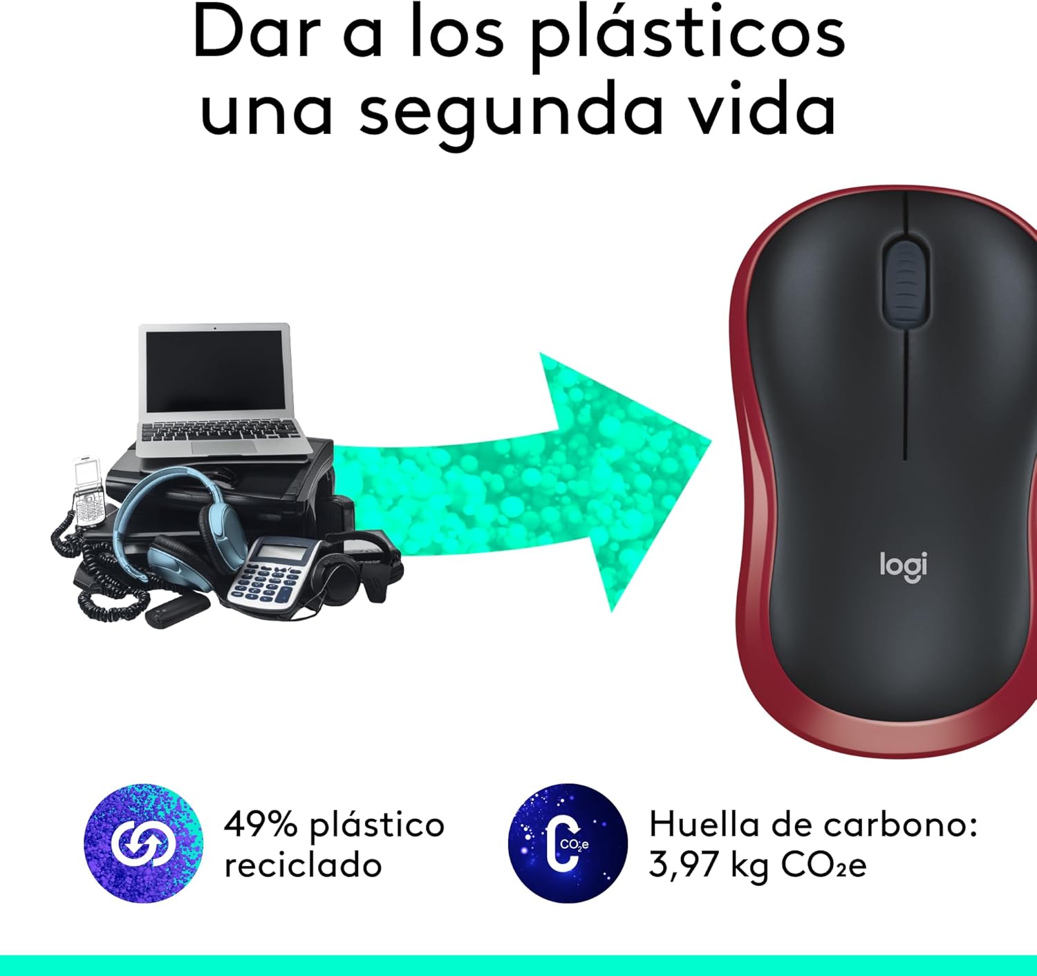 Rato Sem Fios Logitech M185/ Até 1000 DPI/ Vermelho - Imagem 3