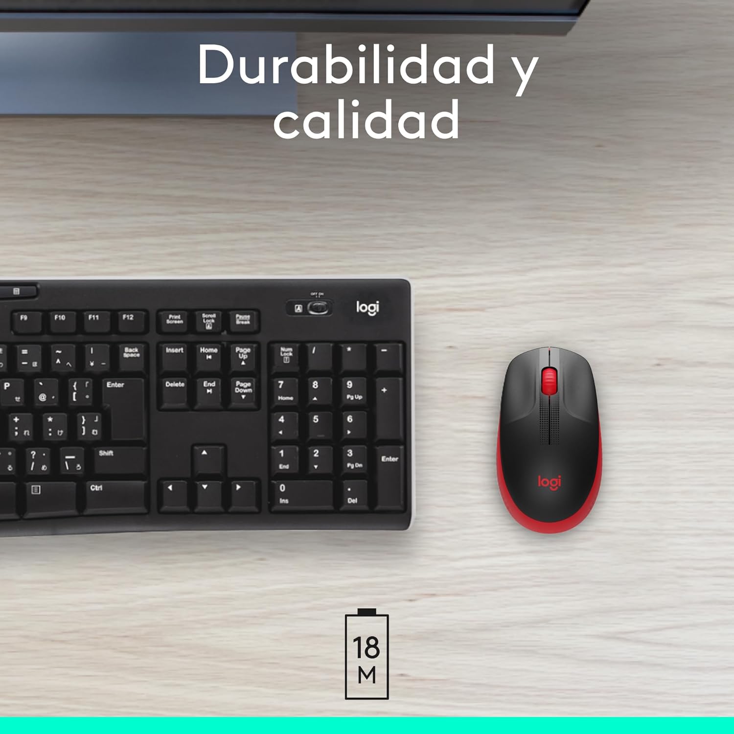 Rato Sem Fios Logitech M190/ Até 1000 DPI/ Vermelho - Imagem 5