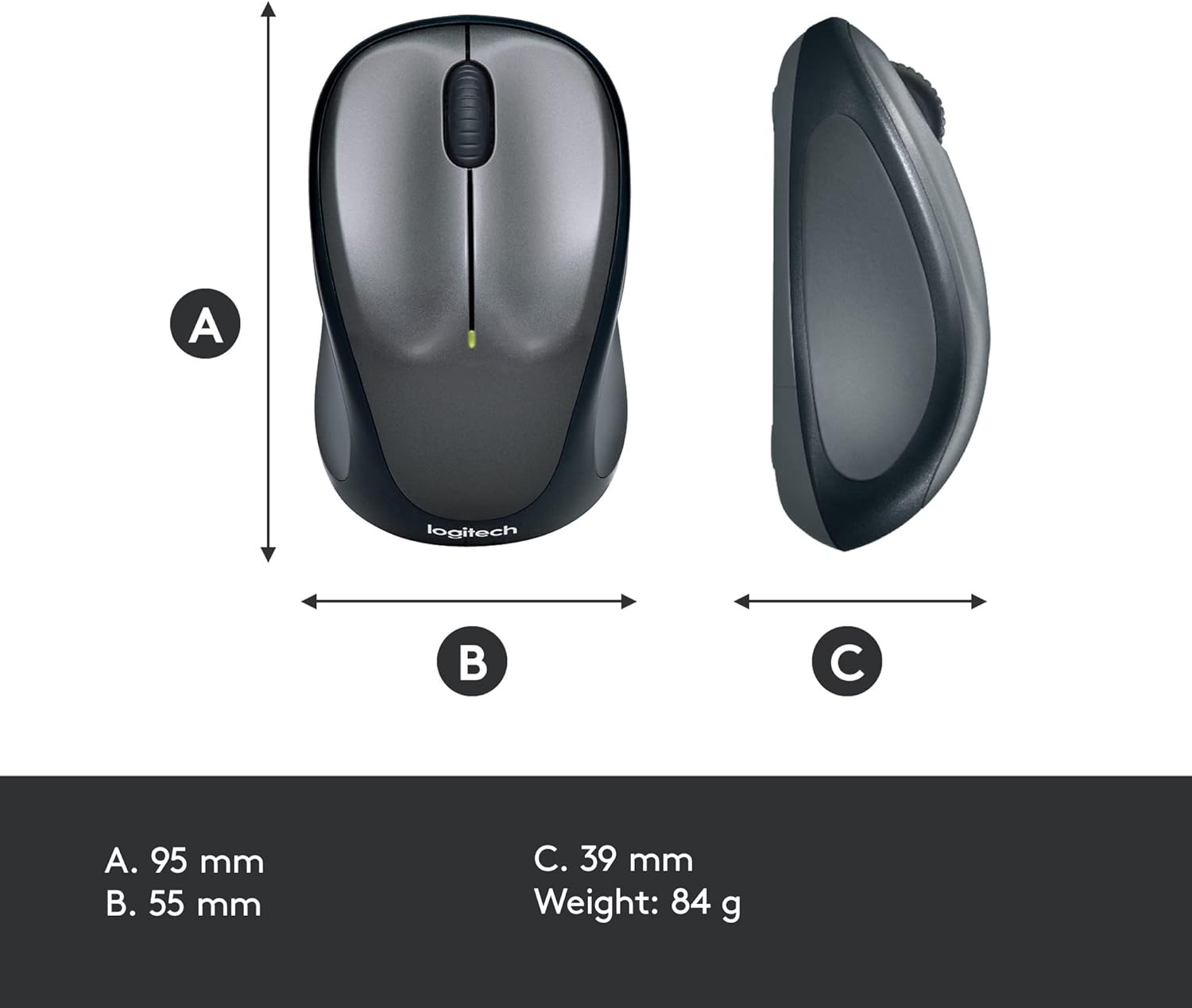 Rato Sem Fios Logitech M235/ Até 1000 DPI/ Cinzento - Imagem 7