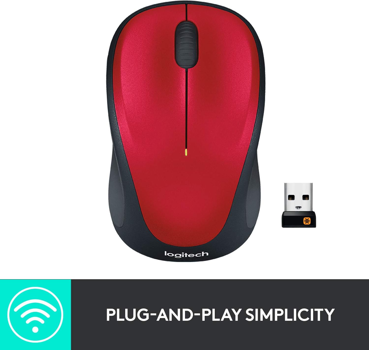 Rato Sem Fios Logitech M235/ Até 1000 DPI/ Vermelho - Imagem 5