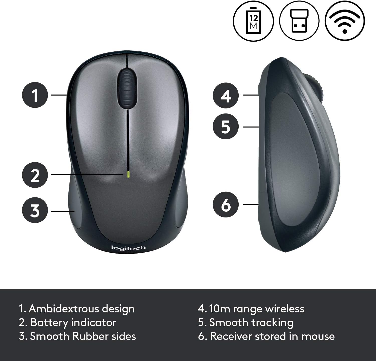 Rato Sem Fios Logitech M235/ Até 1000 DPI/ Vermelho - Imagem 7