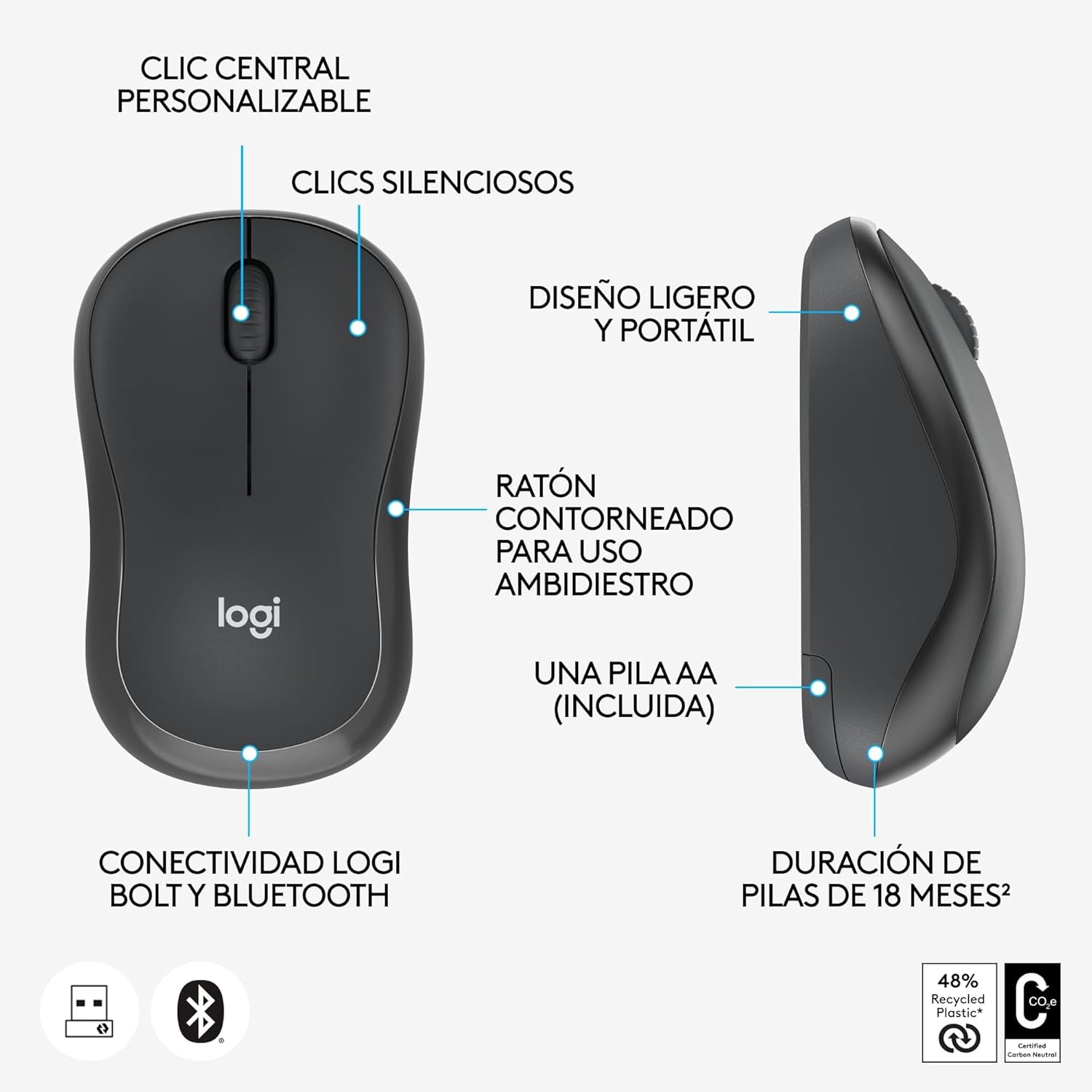 Rato Sem Fios Logitech M240 for Business/ Até 1000 DPI - Imagem 6