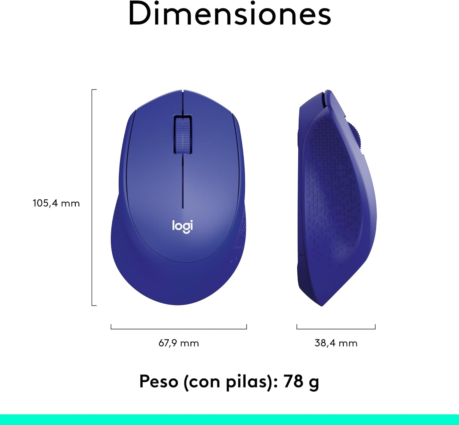 Rato Sem Fios Logitech M330 Silent Plus/ Até 1000 DPI/ Azul - Imagem 8