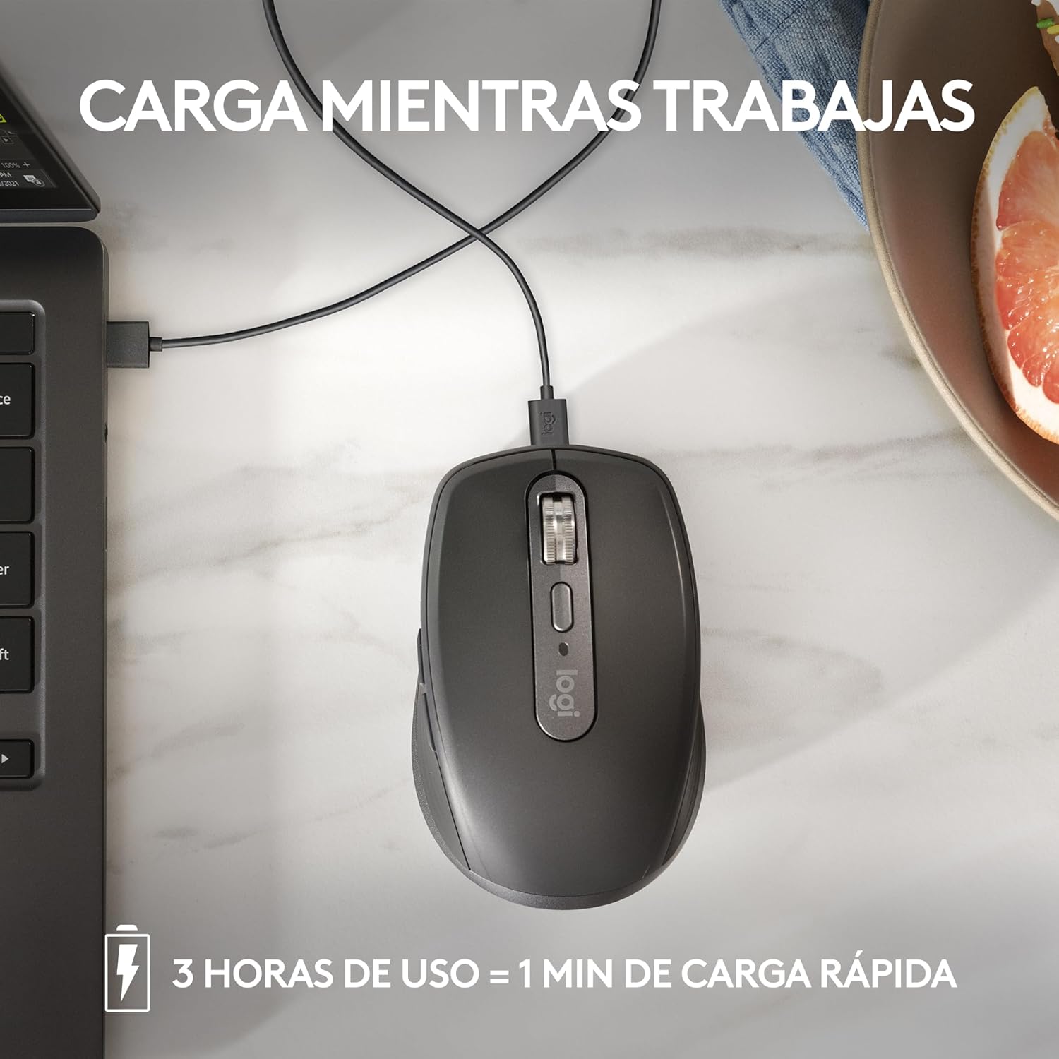 Rato Sem Fios por Bluetooth Logitech MX Anywhere 3S/ Bateria recarregável/ Até 8000 DPI/ Grafite - Imagem 8