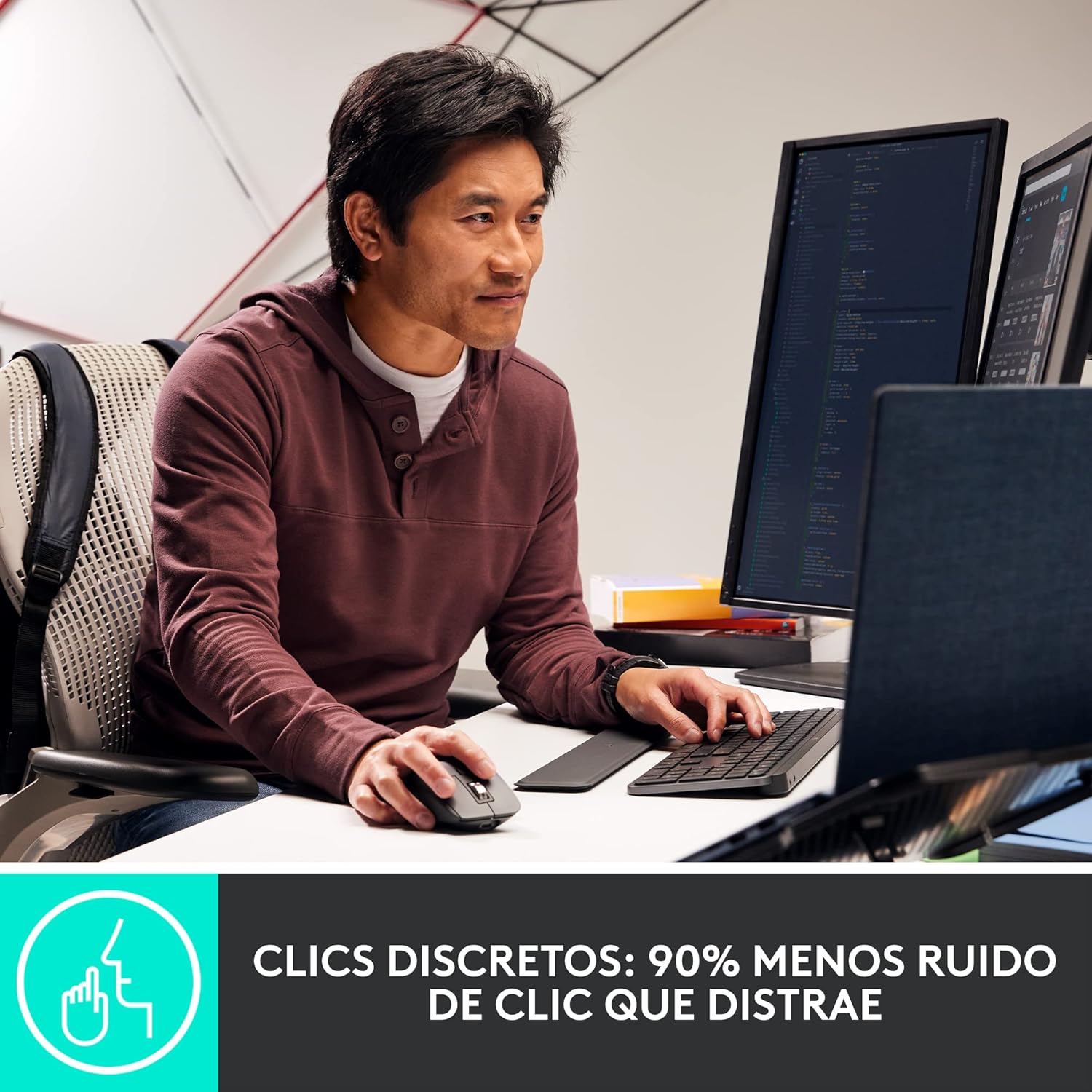 Rato Ergonómico Sem Fios por Bluetooth Logitech MX Master 3S For Business/ Bateria recarregável/ Até 8000 DPI/ Grafite - Imagem 4