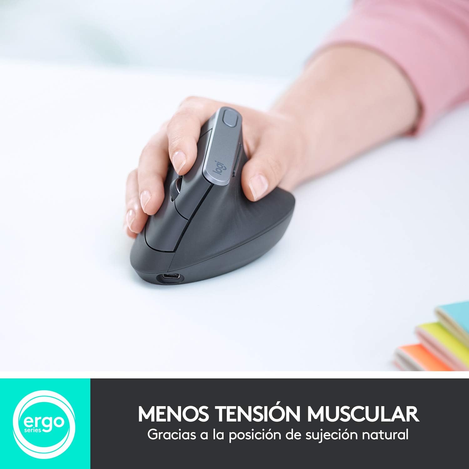 Rato Vertical Sem Fios por Bluetooth Logitech Vertical MX/ Bateria recarregável/ Até 4000 DPI - Imagem 2