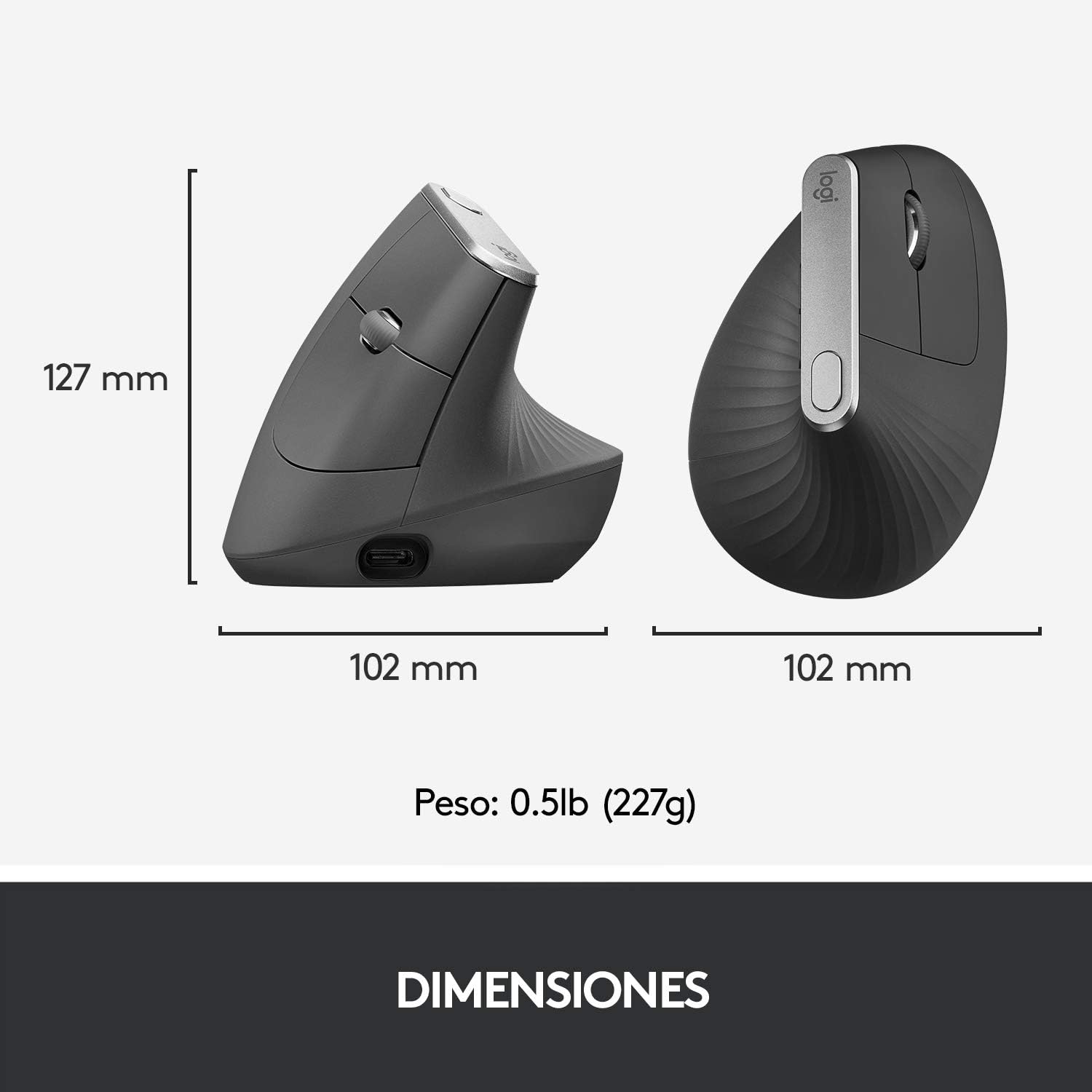 Rato Vertical Sem Fios por Bluetooth Logitech Vertical MX/ Bateria recarregável/ Até 4000 DPI - Imagem 9