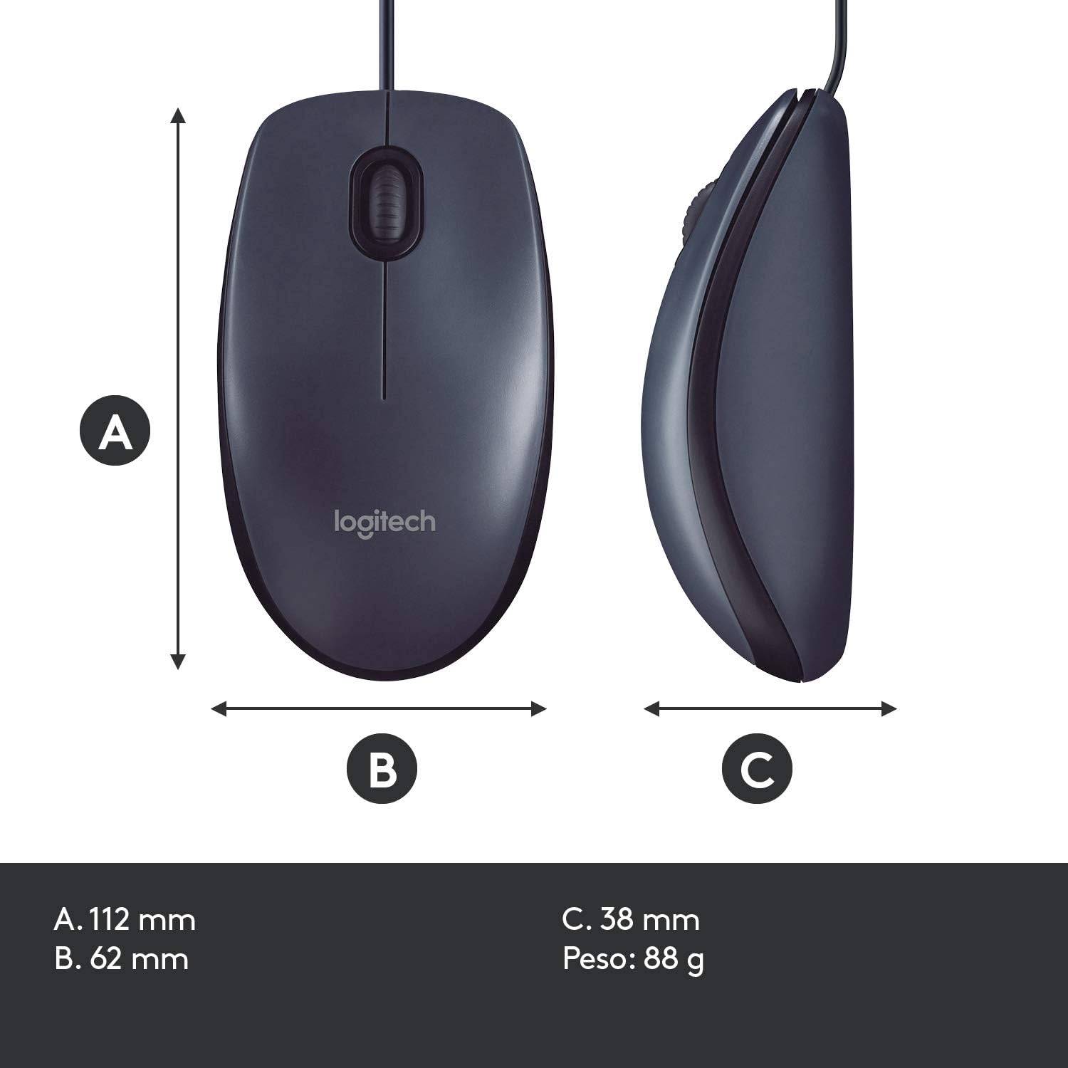 Rato Logitech B100 OEM/ Até 800 DPI - Imagem 8