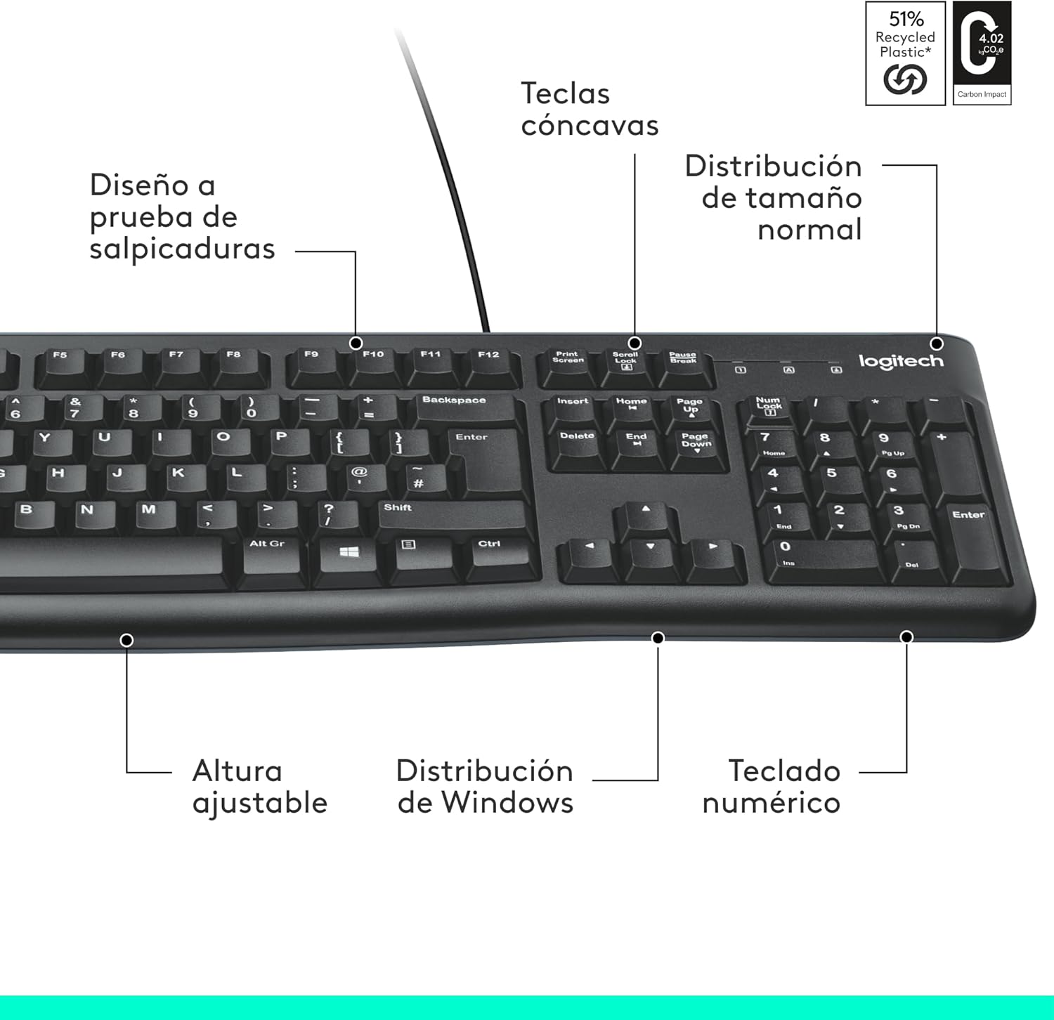 Teclado Logitech K120 OEM - Imagem 8