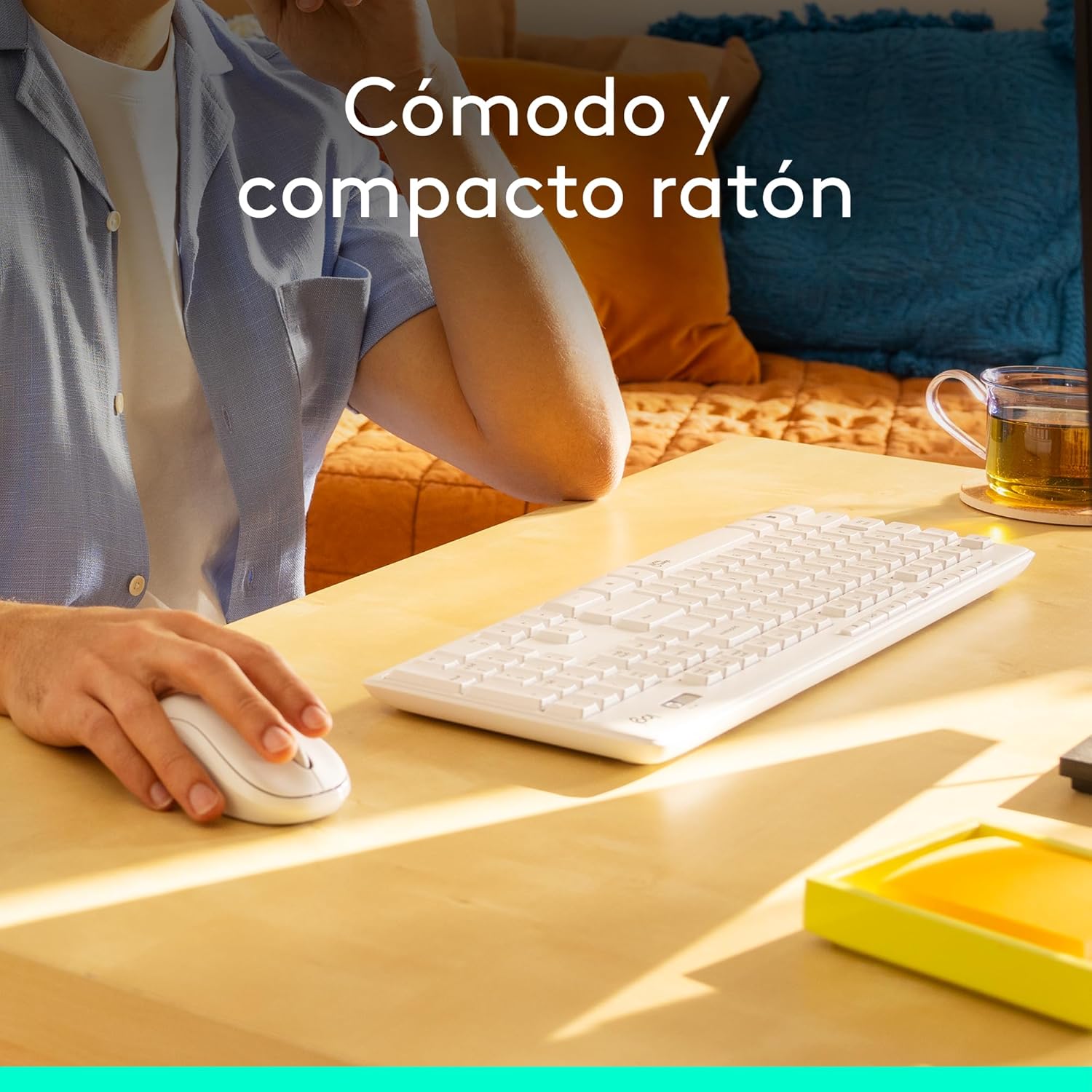 Teclado e Rato Sem Fios Logitech Silent Touch MK295/ Branco - Imagem 4