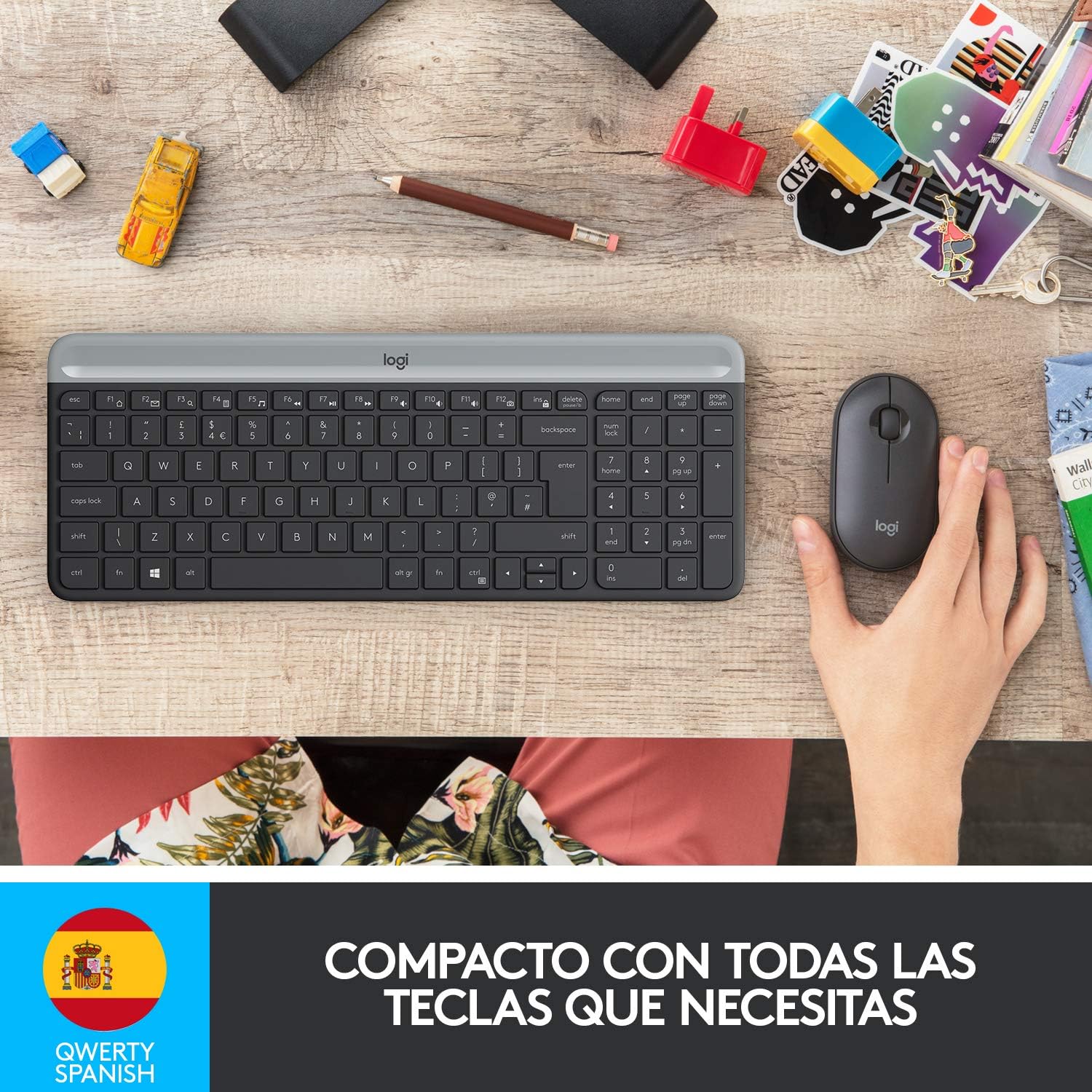 Teclado e Rato Sem Fios Logitech Slim Combo MK470 - Imagem 2