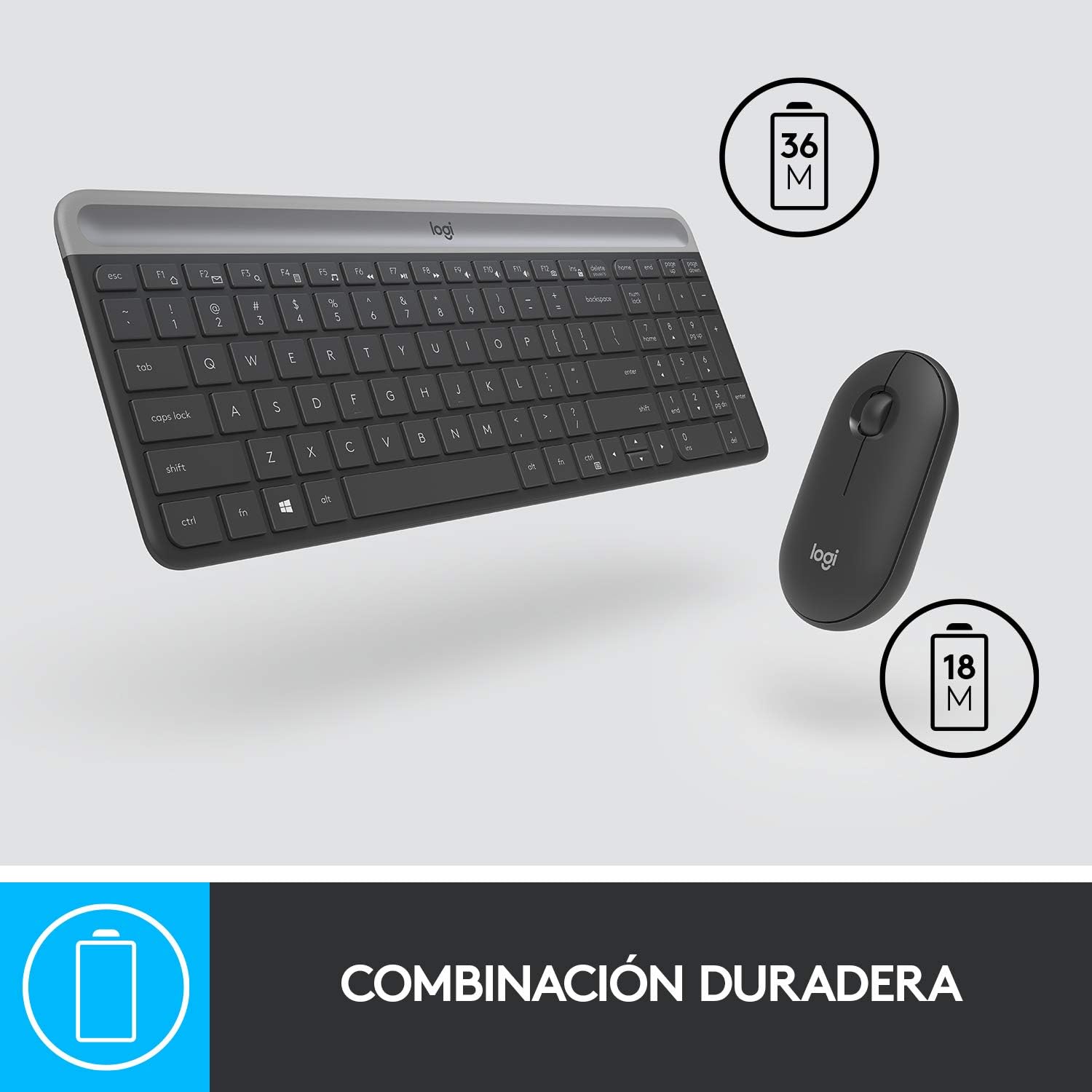 Teclado e Rato Sem Fios Logitech Slim Combo MK470 - Imagem 5