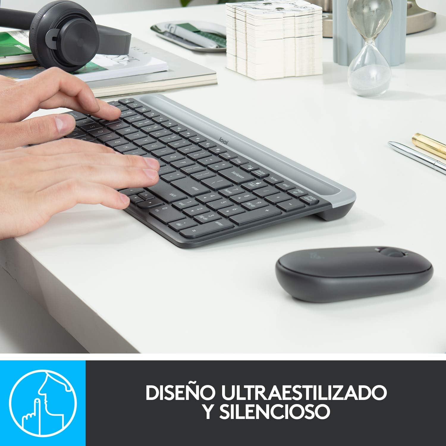 Teclado e Rato Sem Fios Logitech Slim Combo MK470 - Imagem 3