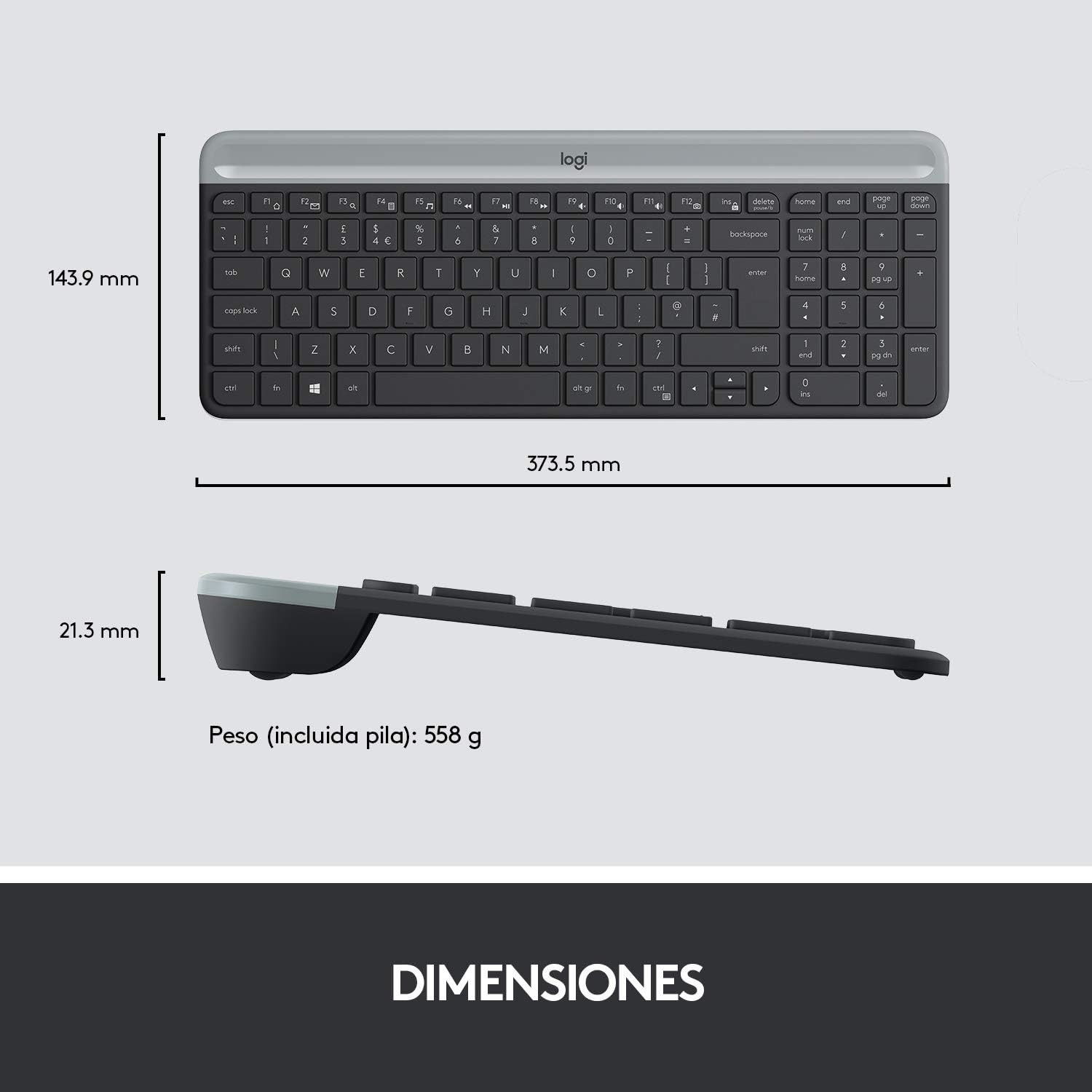 Teclado e Rato Sem Fios Logitech Slim Combo MK470 - Imagem 8