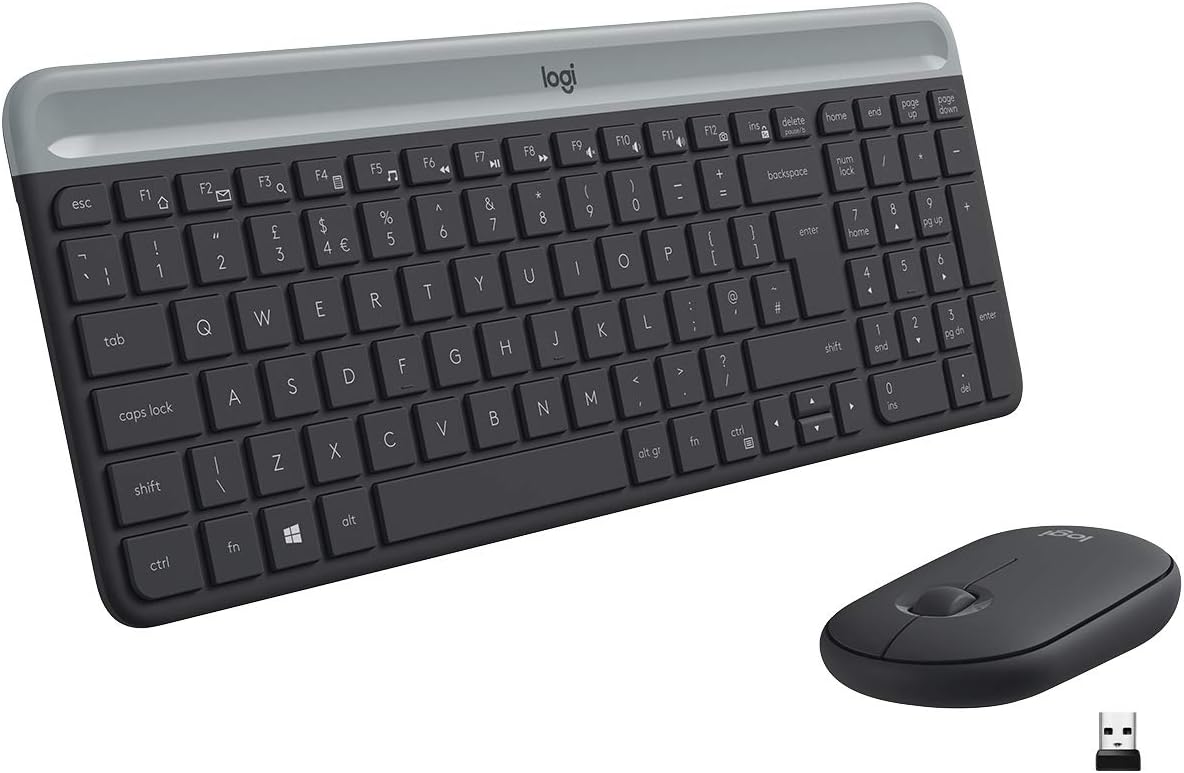 Teclado e Rato Sem Fios Logitech Slim Combo MK470