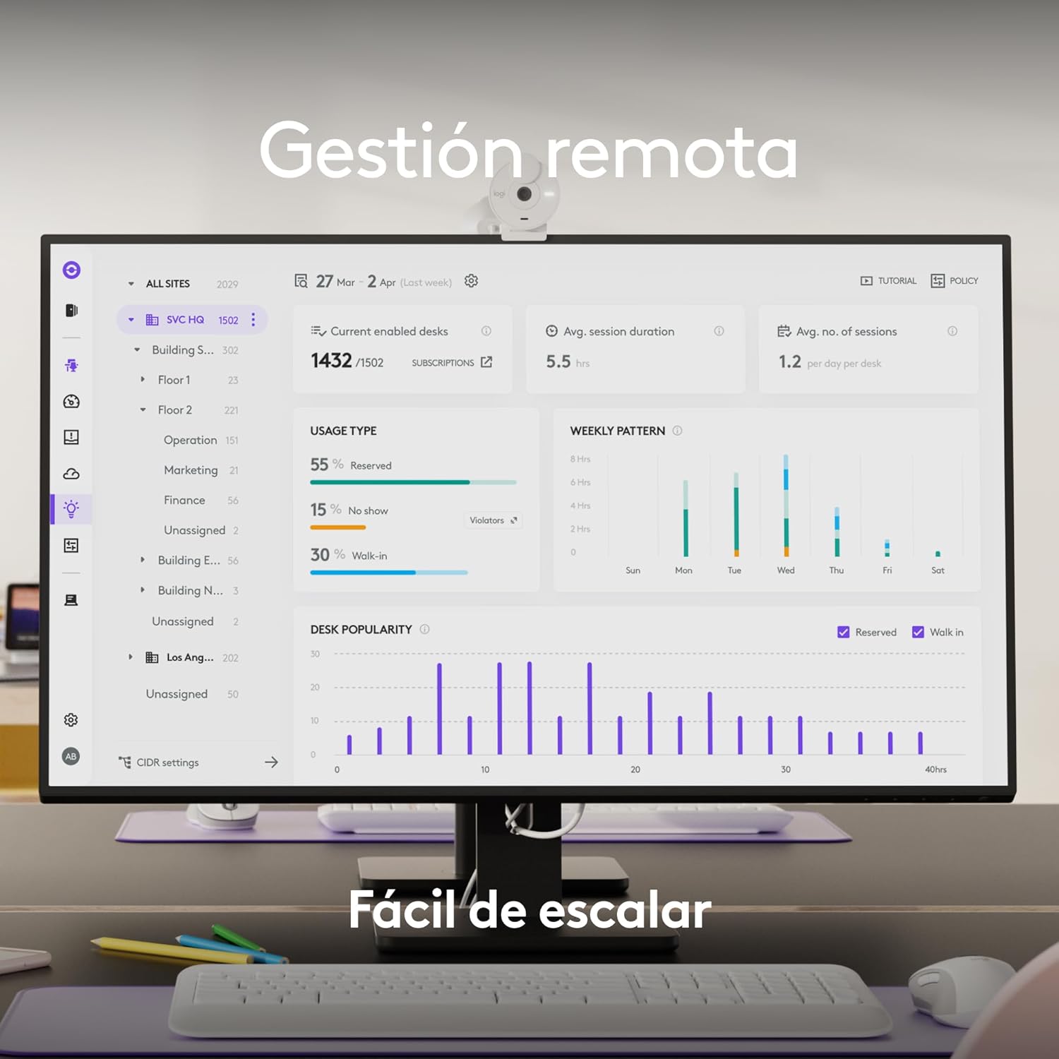Sistema de Videoconferência Logitech MeetUp 2/ Campo de Visão 120º/ 4K - Imagem 5