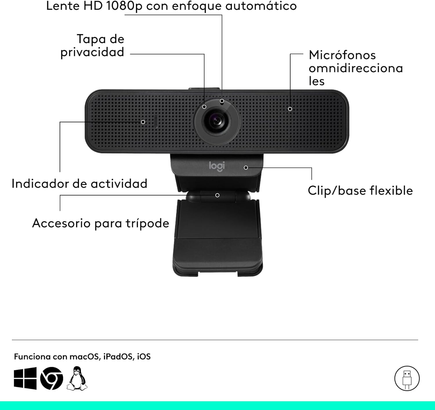 Webcam Logitech C925E/ Focagem Automática/ 1920 x 1080 Full HD - Imagem 8