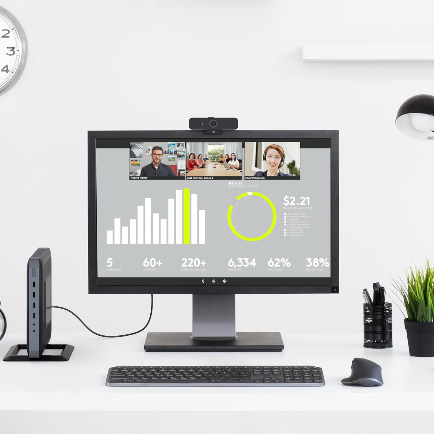 Webcam Videoconferência Logitech Brío 4K/ Foco Automático/ 4096 x 2160 Ultra HD - Imagem 6