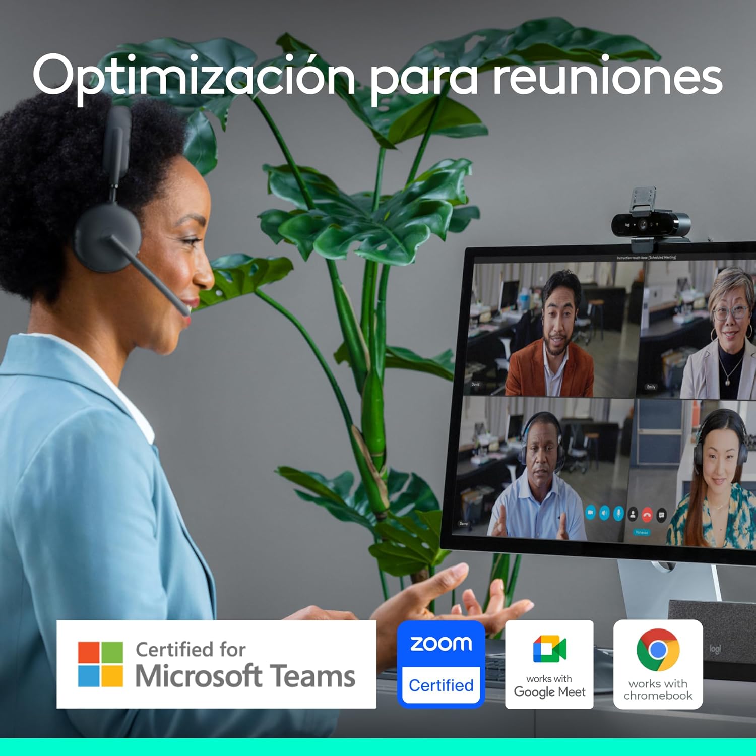 Webcam Videoconferência Logitech Brio 4K / Foco Automático / 4096 x 2160 Ultra HD - Imagem 7
