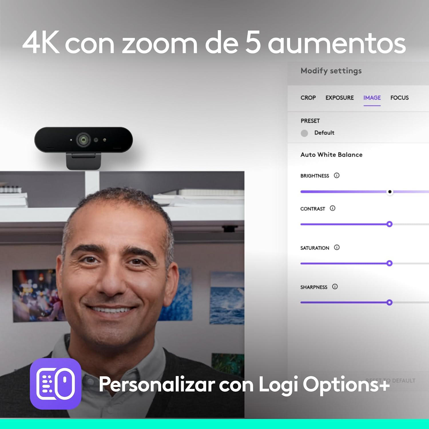 Webcam Videoconferência Logitech Brio 4K / Foco Automático / 4096 x 2160 Ultra HD - Imagem 2