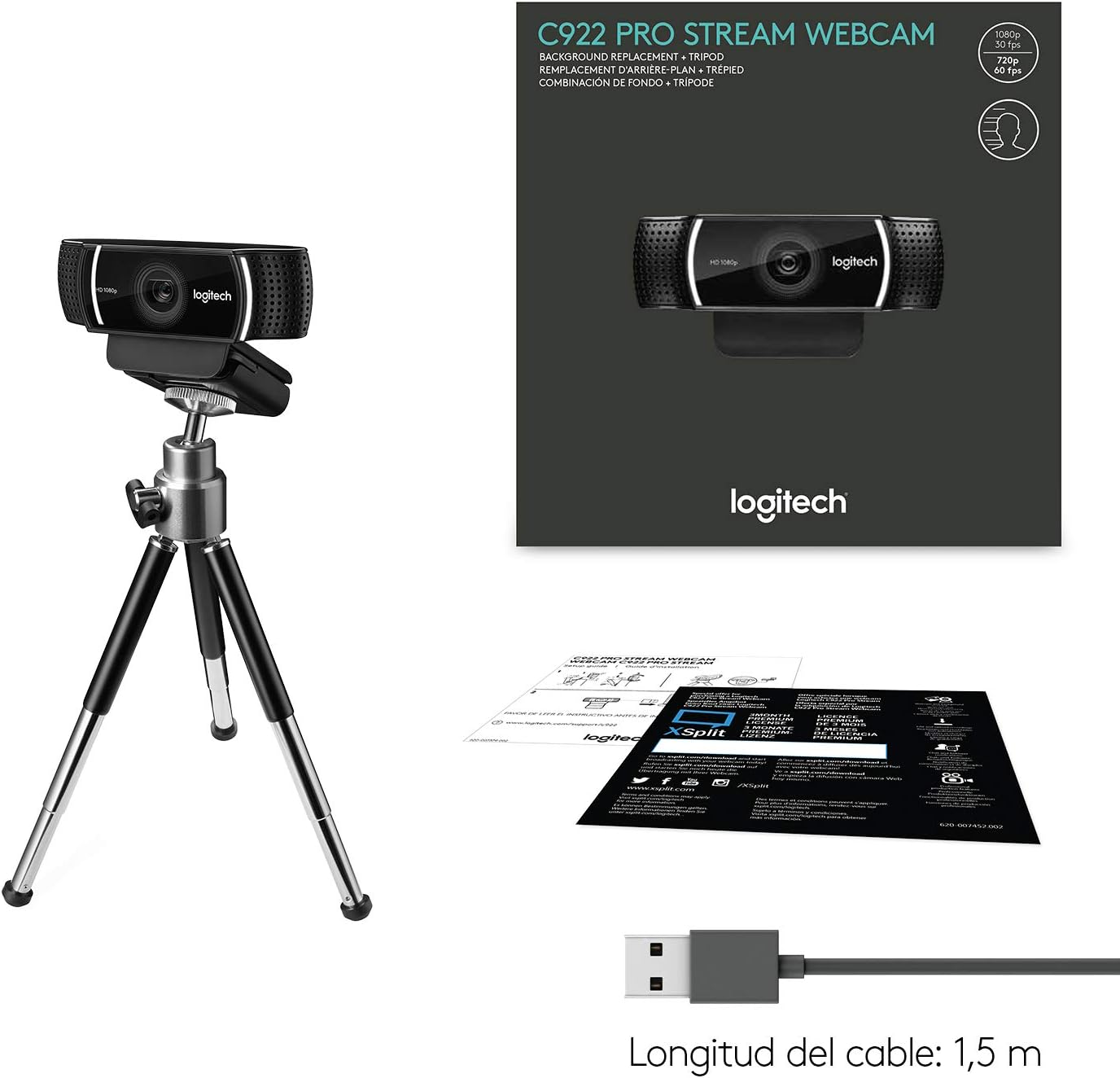 Webcam Logitech C922 Pro Stream/ Foco Automático/ 1080P Full HD - Imagem 12