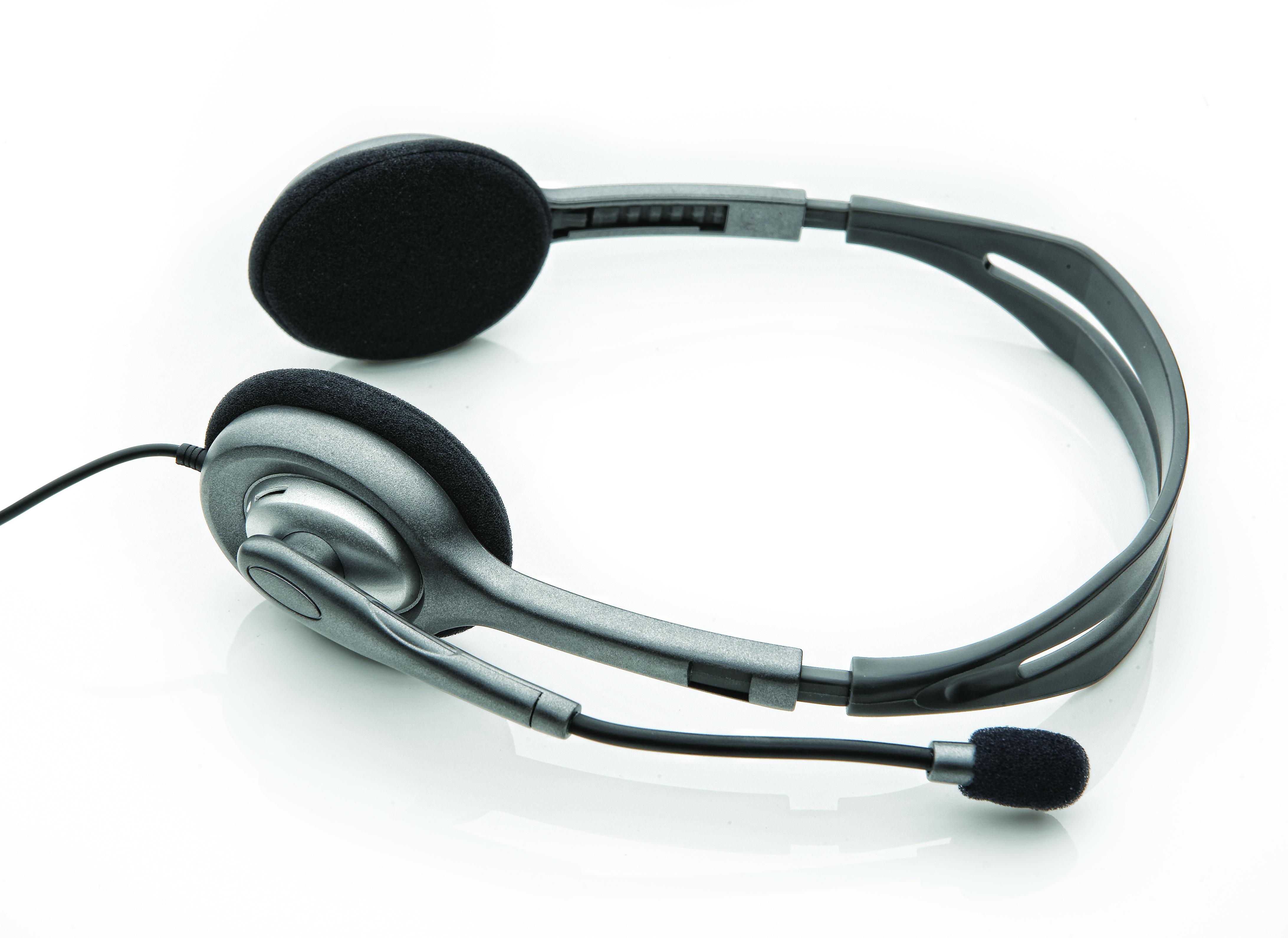 Auriculares Logitech H110 / com Microfone / Jack 3.5 / Prateados