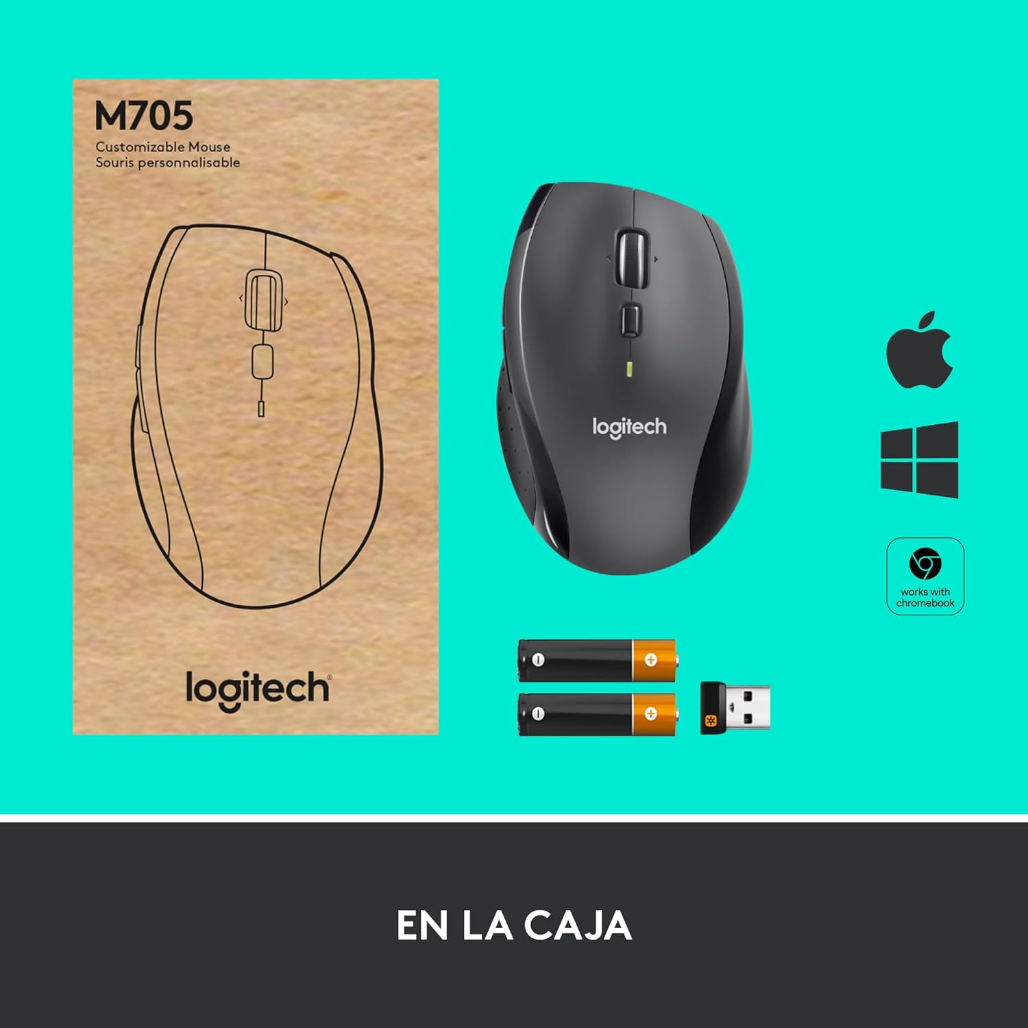 Rato Sem Fios Logitech Marathon M705/ Até 1000 DPI V2 - Imagem 9