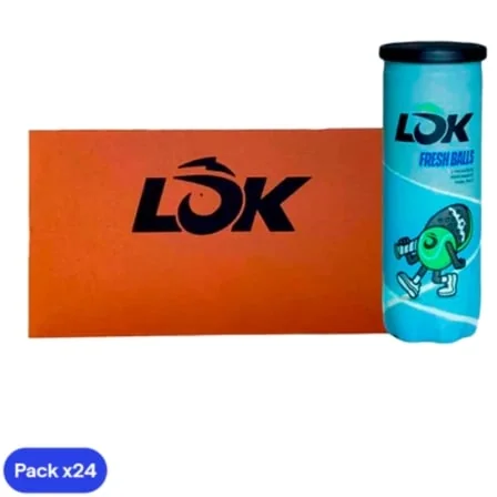 Caixa de Bolas de Padel Lok Sports Fresh Balls 72 Unidades (24 Tubos de 3) Núcleo de Borracha e 50% Lã