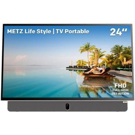 Televisão Portátil METZ 24MPE7000Z 24" Full HD Smart Google TV Bateria Wi-Fi Bluetooth