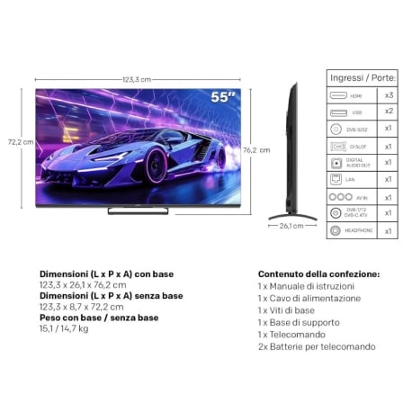 Televisor Metz 55MNE8000Z 55" Ultra HD 4K QD-Mini LED Google TV 144Hz HDMI 2.1 Preto - Imagem 3