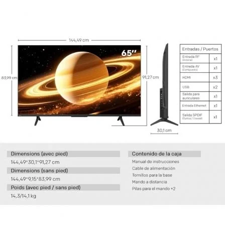 Televisor METZ 65MNH7000Z 65" QLED MiniLED Ultra HD 4K Smart TV WiFi HDR10+ - Imagem 3