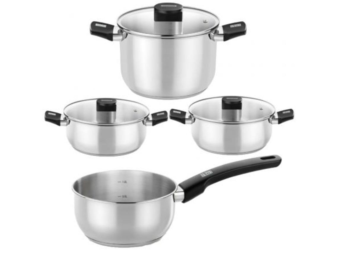 Pack Bateria de Cozinha Elite Monix M240001/ Tacho 14cm/ Panelas 24cm/ Caçarolas 20 - 24cm/ Aço Inoxidável/ Adequada para Indução