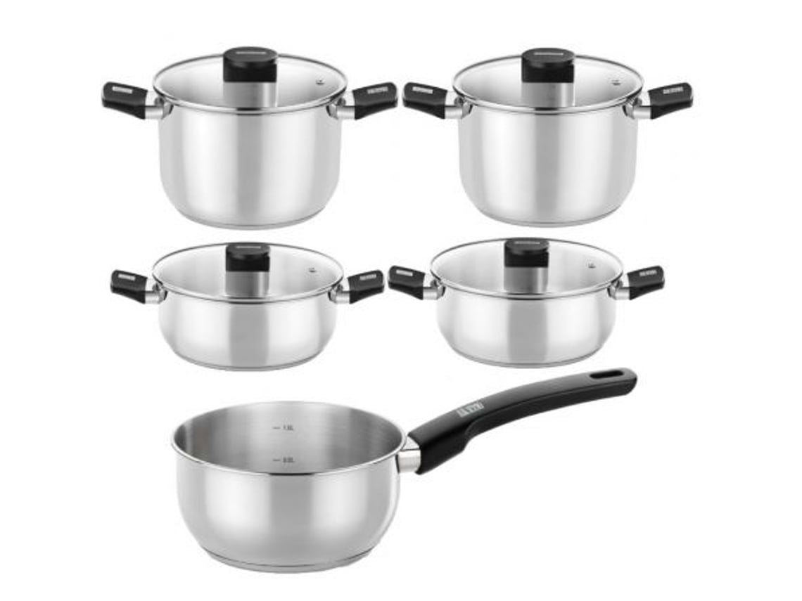 Pack Bateria de Cozinha Elite Monix M240002/ Tacho 14cm/ Tachos 20 - 24cm/ Caçarolas 20 - 24cm/ Aço Inoxidável/ Apta para Indução