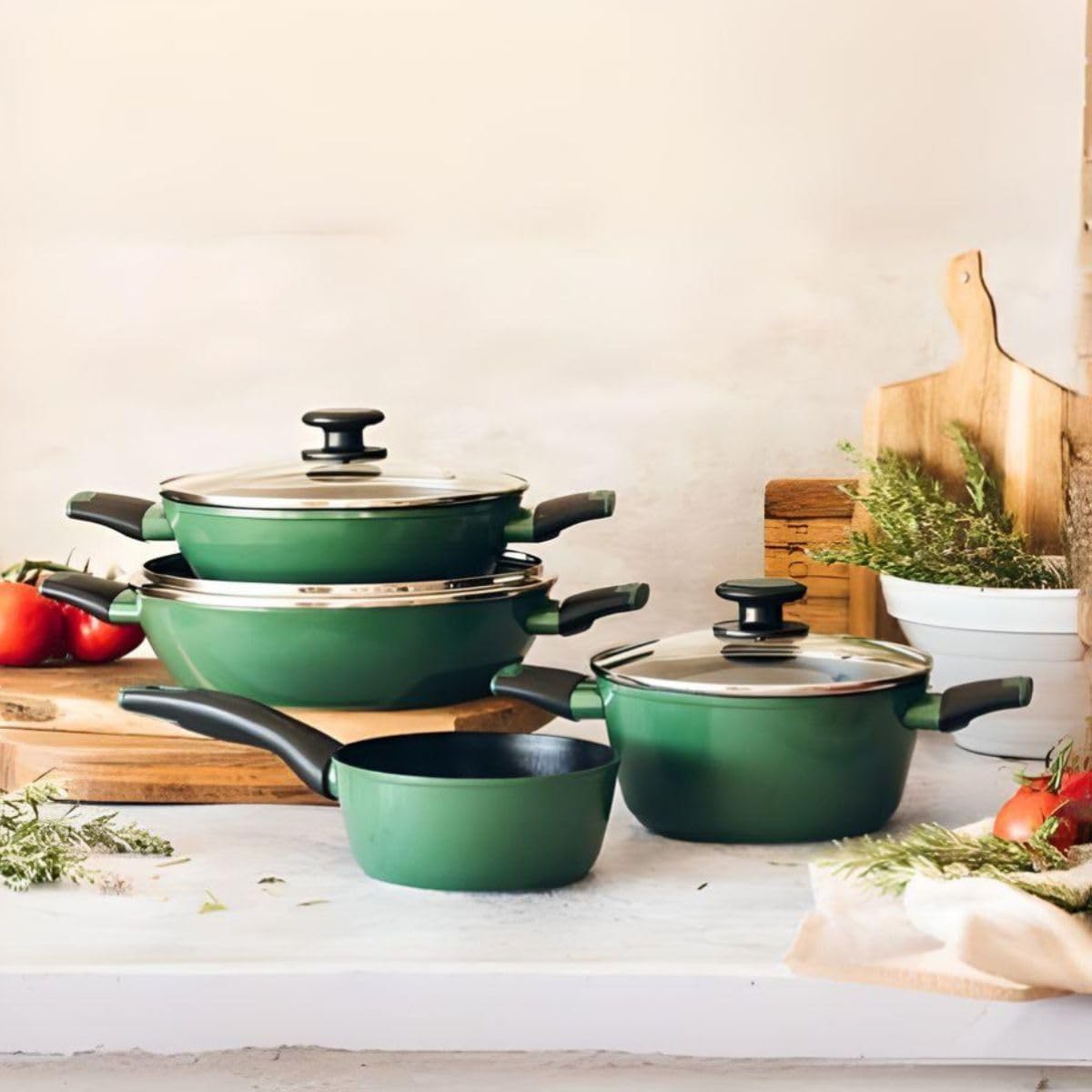 Bateria de Cozinha Monix Forest 7 Peças Alumínio Forjado 4mm Antiaderente Indução - Imagem 2