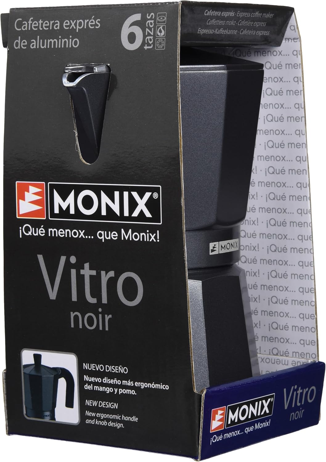Cafeteira Italiana Monix Noir M640006/ 6 Chávenas/ Preta - Imagem 6