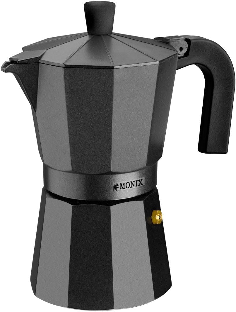 Cafeteira Italiana Monix Noir M640009/ 9 Chávenas/ Preta